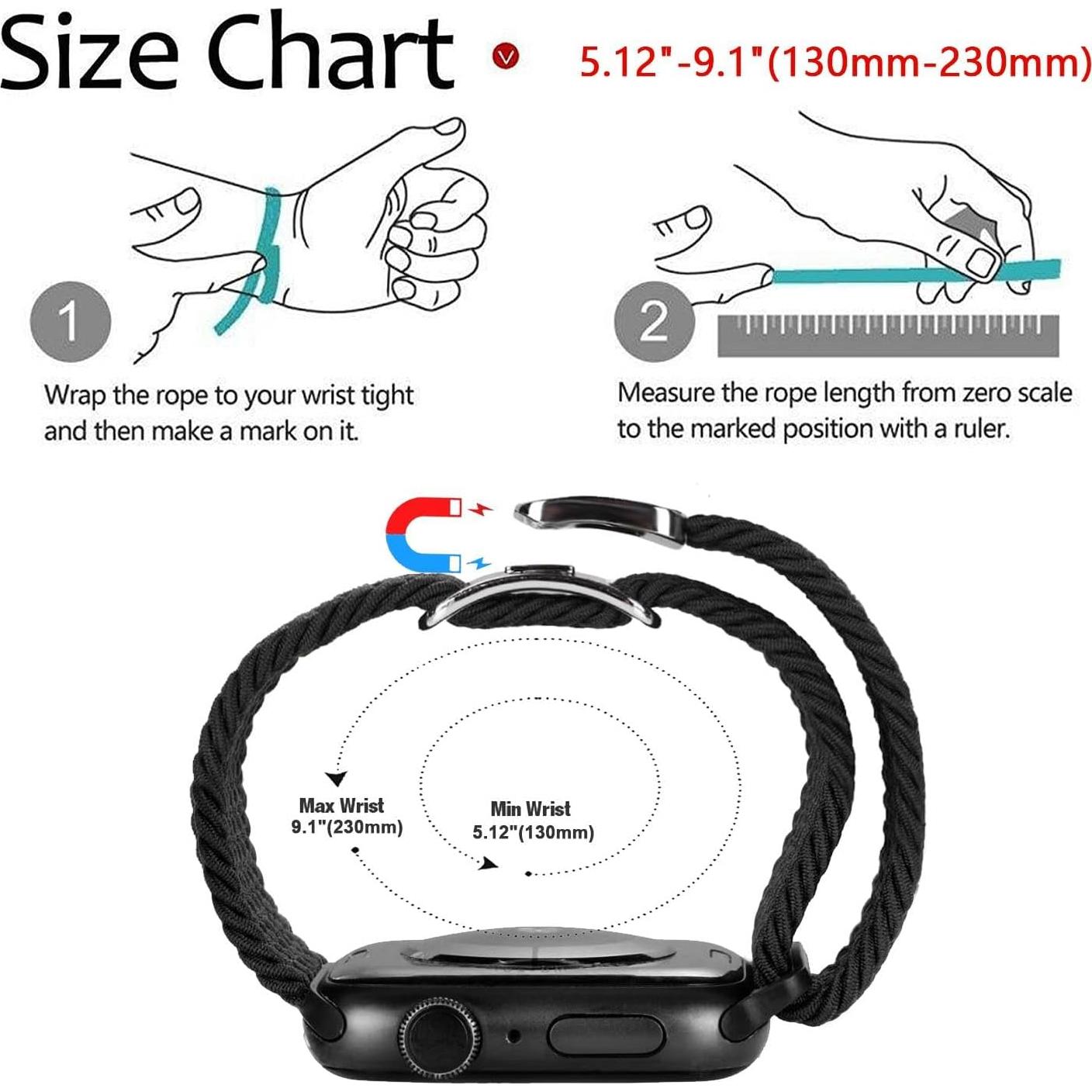 Banda de Reloj de Nylon Elástico Trenzado Abanen 38-49mm