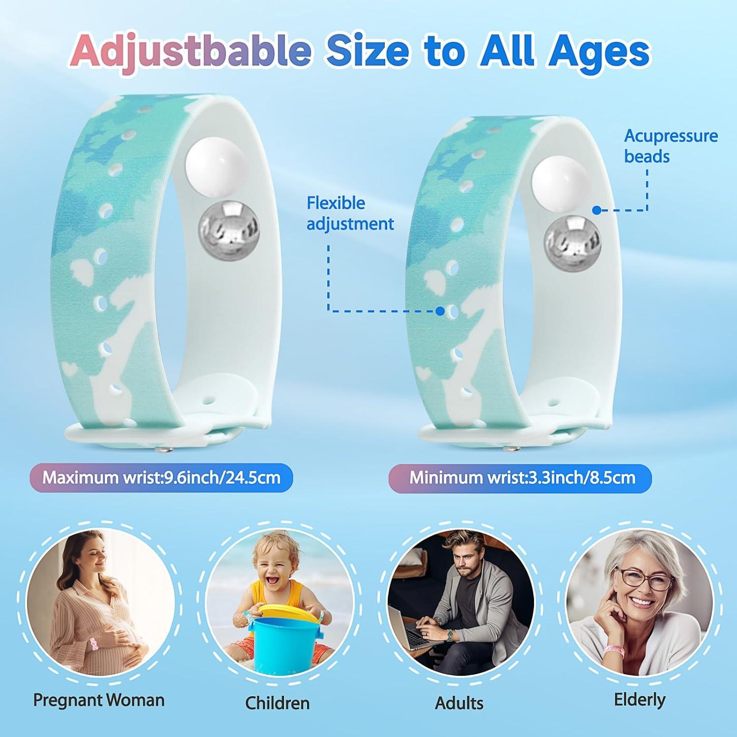 Banda para Mareos LYJEE Ajustable Alivio Nauseas Azul