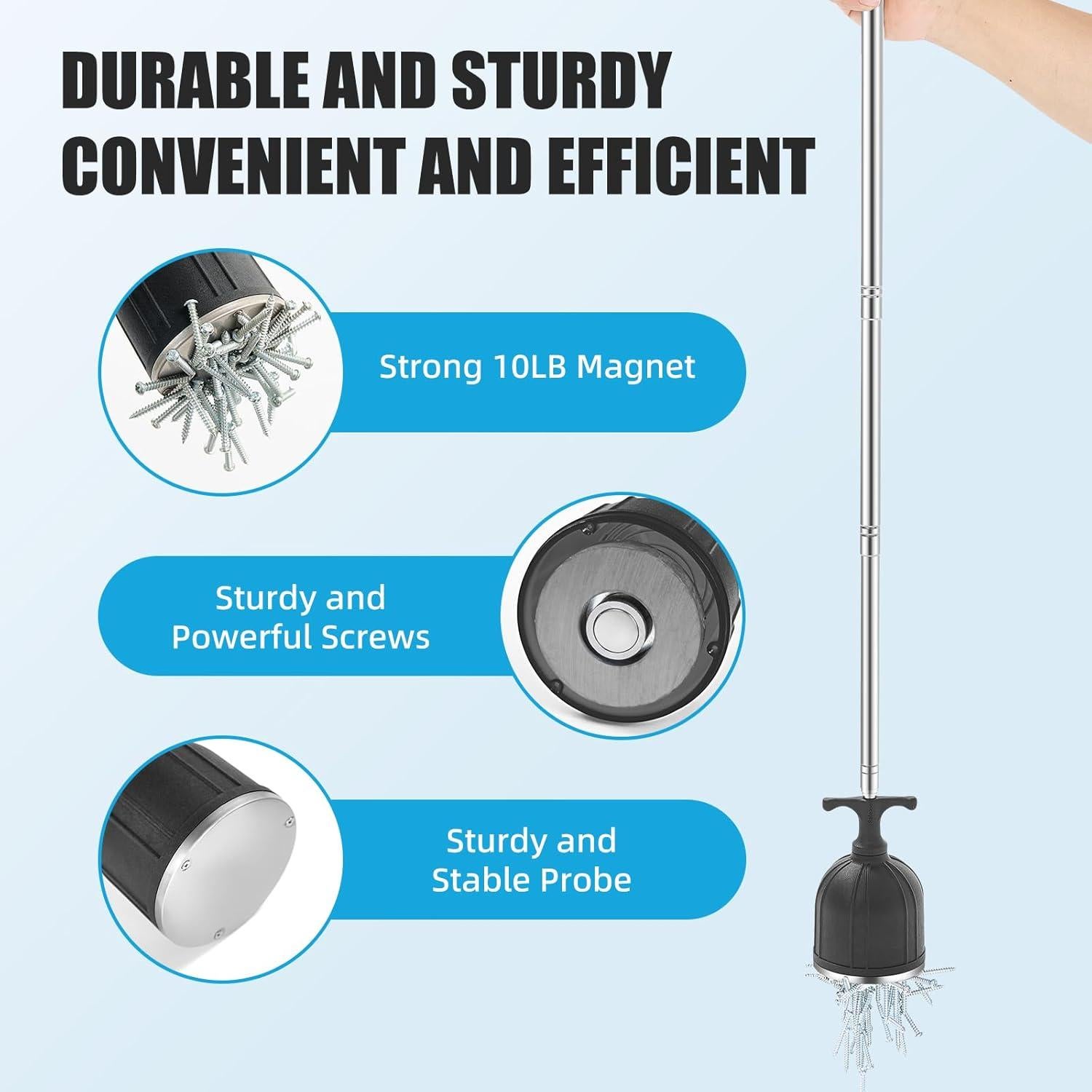 Varita Magnética Telescópica GREATMAG 10LB Negra para Recogida