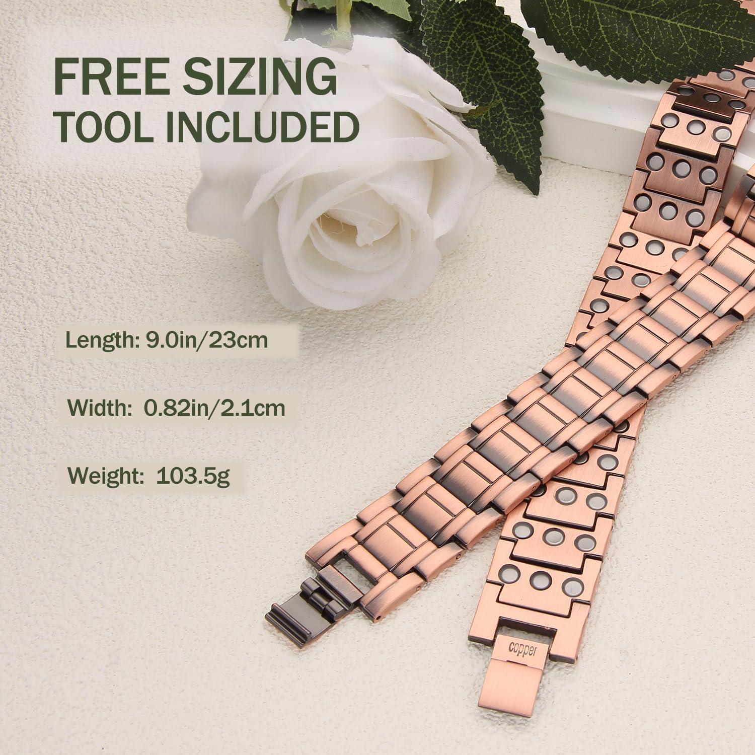 Pulsera Magnética de Cobre MagEnergy para Hombres 23 cm