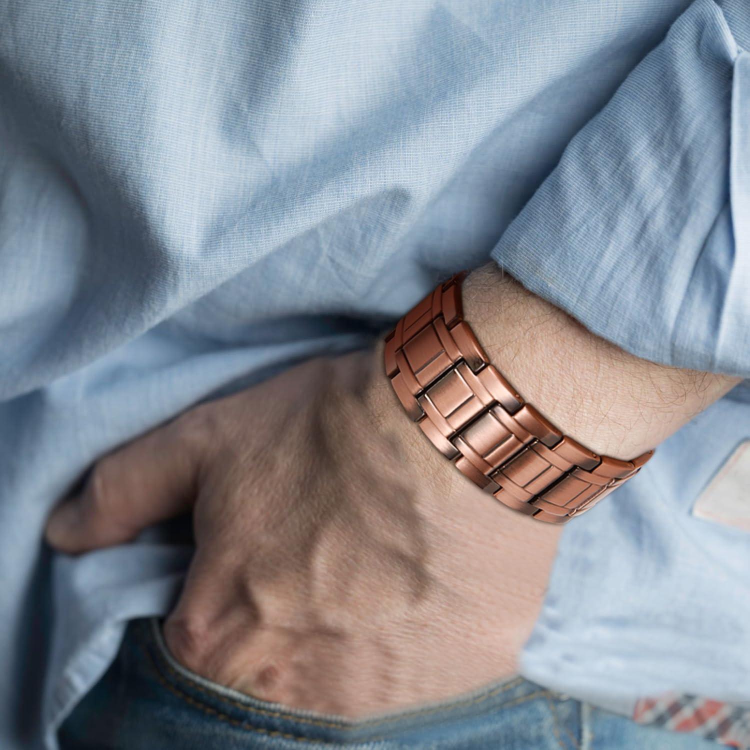 Pulsera Magnética de Cobre MagEnergy para Hombres 23 cm