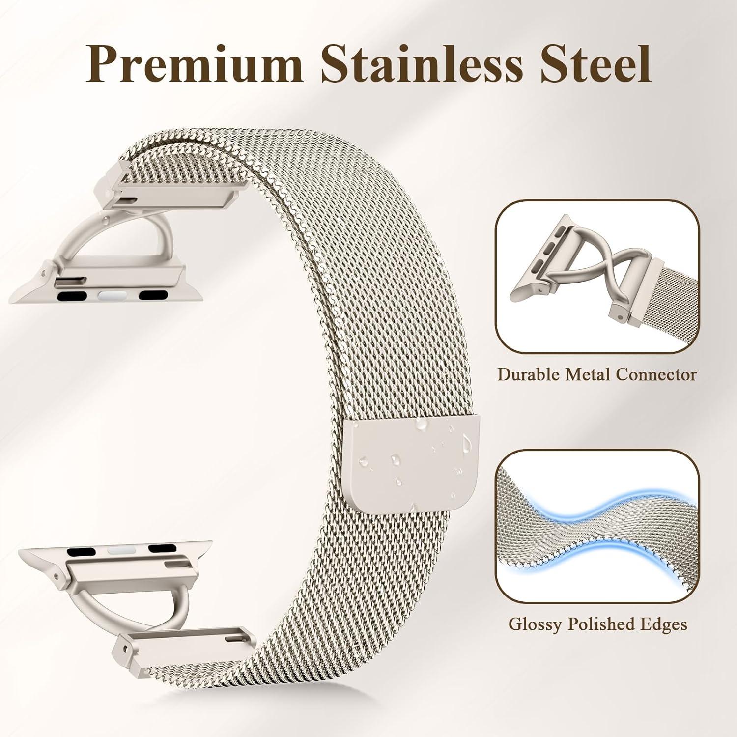 Banda Magnética de Acero Inoxidable Rabini para Apple Watch 38-49mm