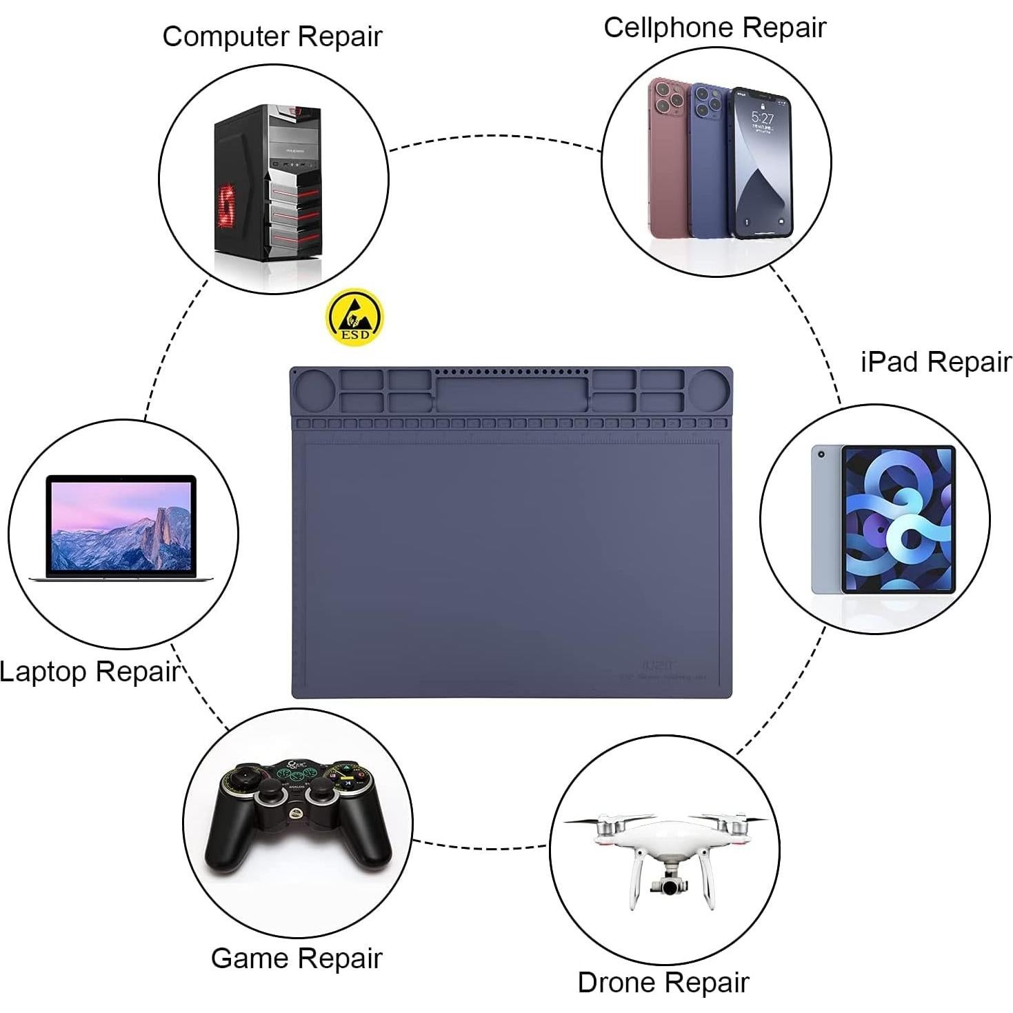 Alfombrilla Antiestática ESD IUZIT 30.5x40.6cm Resistente al Calor