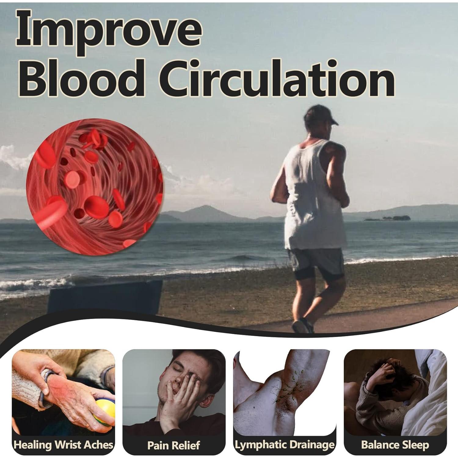 Pulsera Magnética para Hombres Feraco de Acero Titanio Negra 22cm