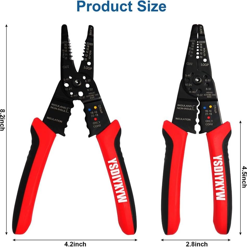 Destripador de Cables YsDiYxYw 20.32cm 10-22 AWG Multifuncional