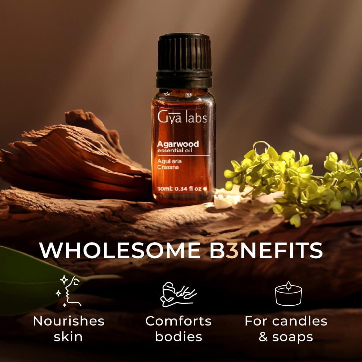 Aceite Esencial de Agarwood Gya Labs 10 ml - Aromaterapia y Cuidado de Piel