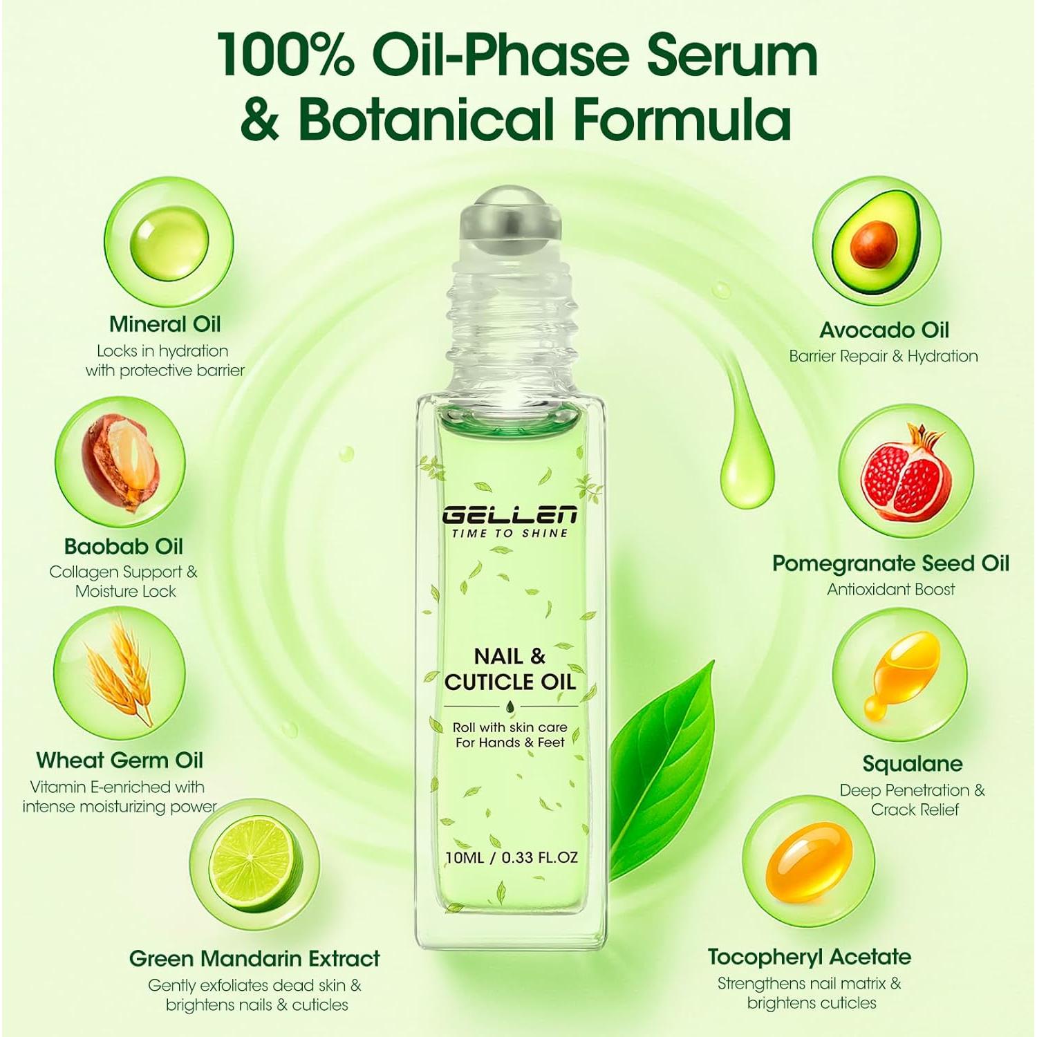 Aceite de Cutícula Gellen 10ml para Crecimiento y Reparación