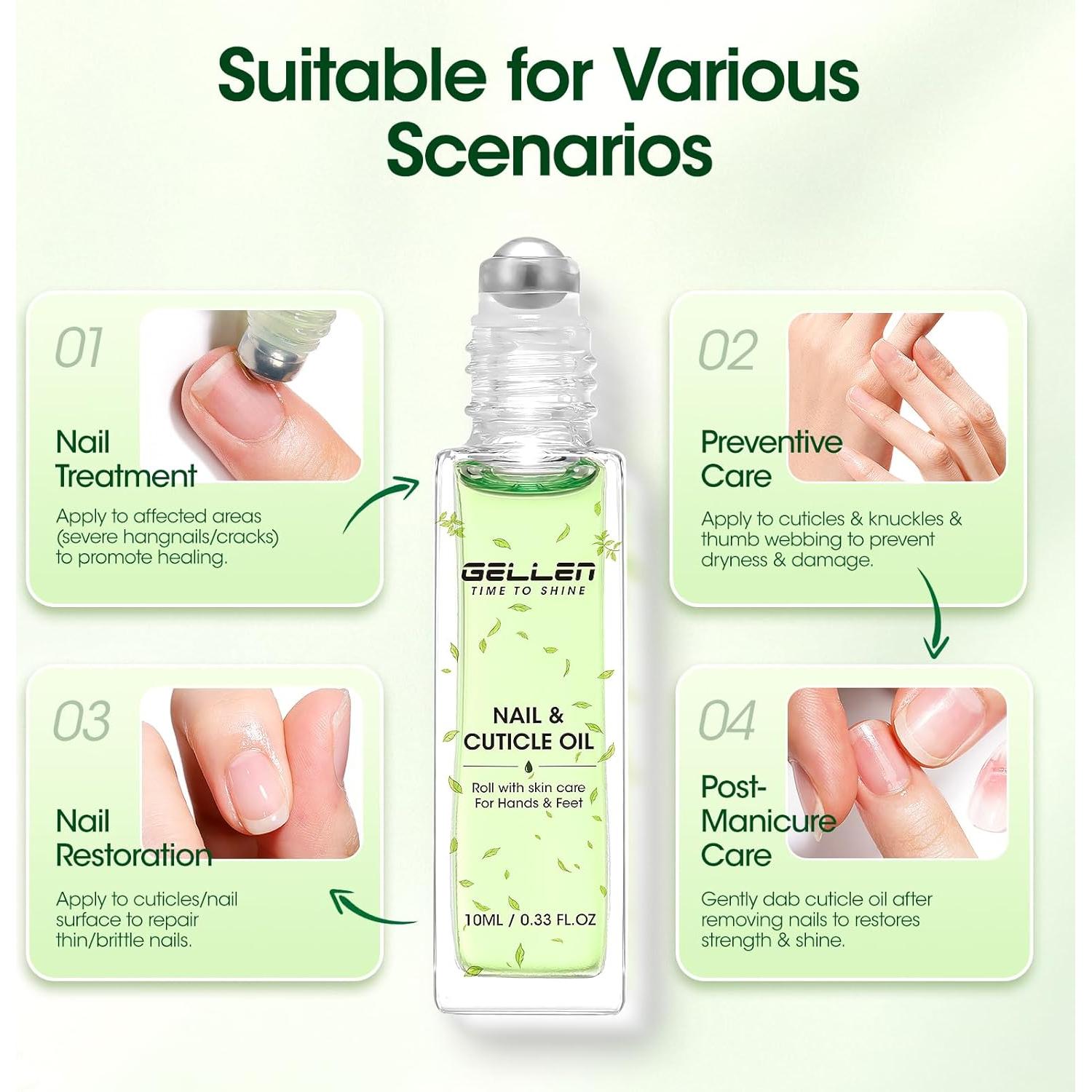 Aceite de Cutícula Gellen 10ml para Crecimiento y Reparación