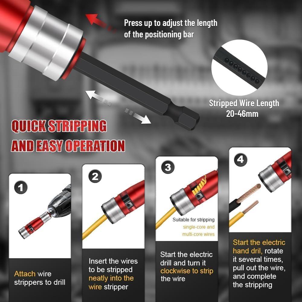 Destripador de Cables AIFIZO para Taladro 2.5-10mm² 8 Piezas