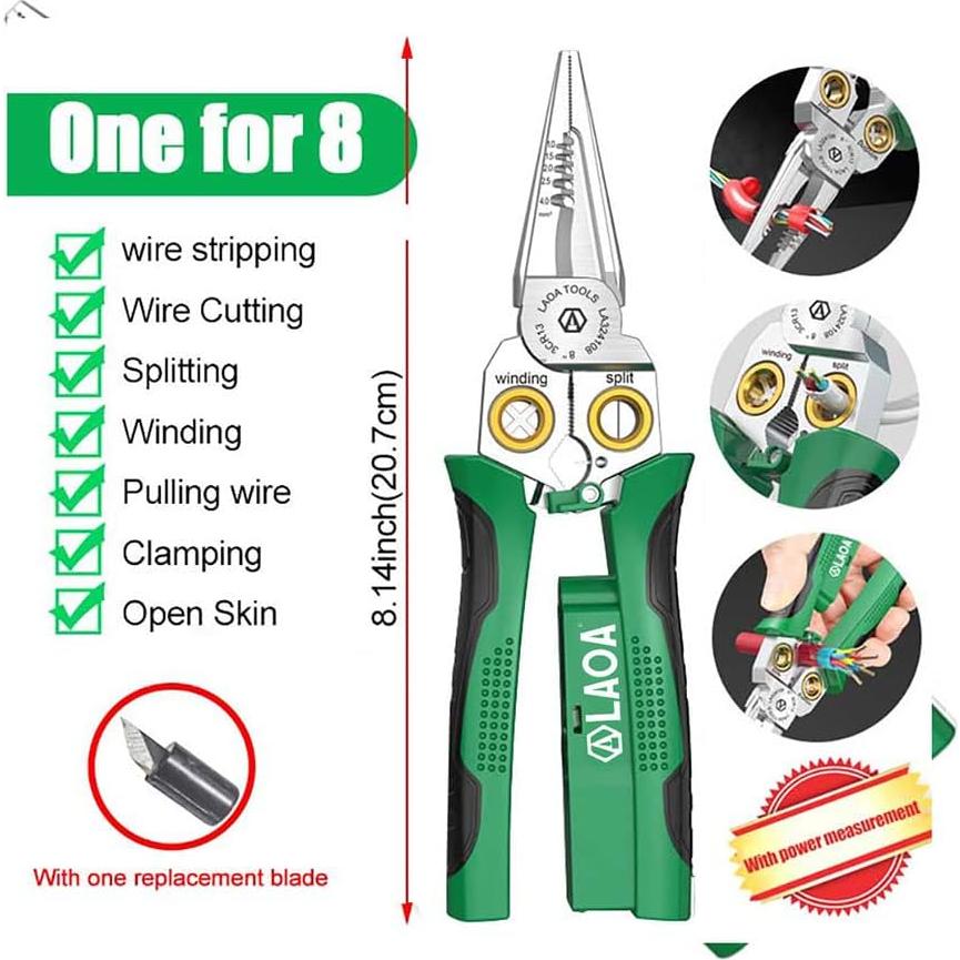 Pelacables 8 en 1 LAOA con Probador de Voltaje y Tijeras