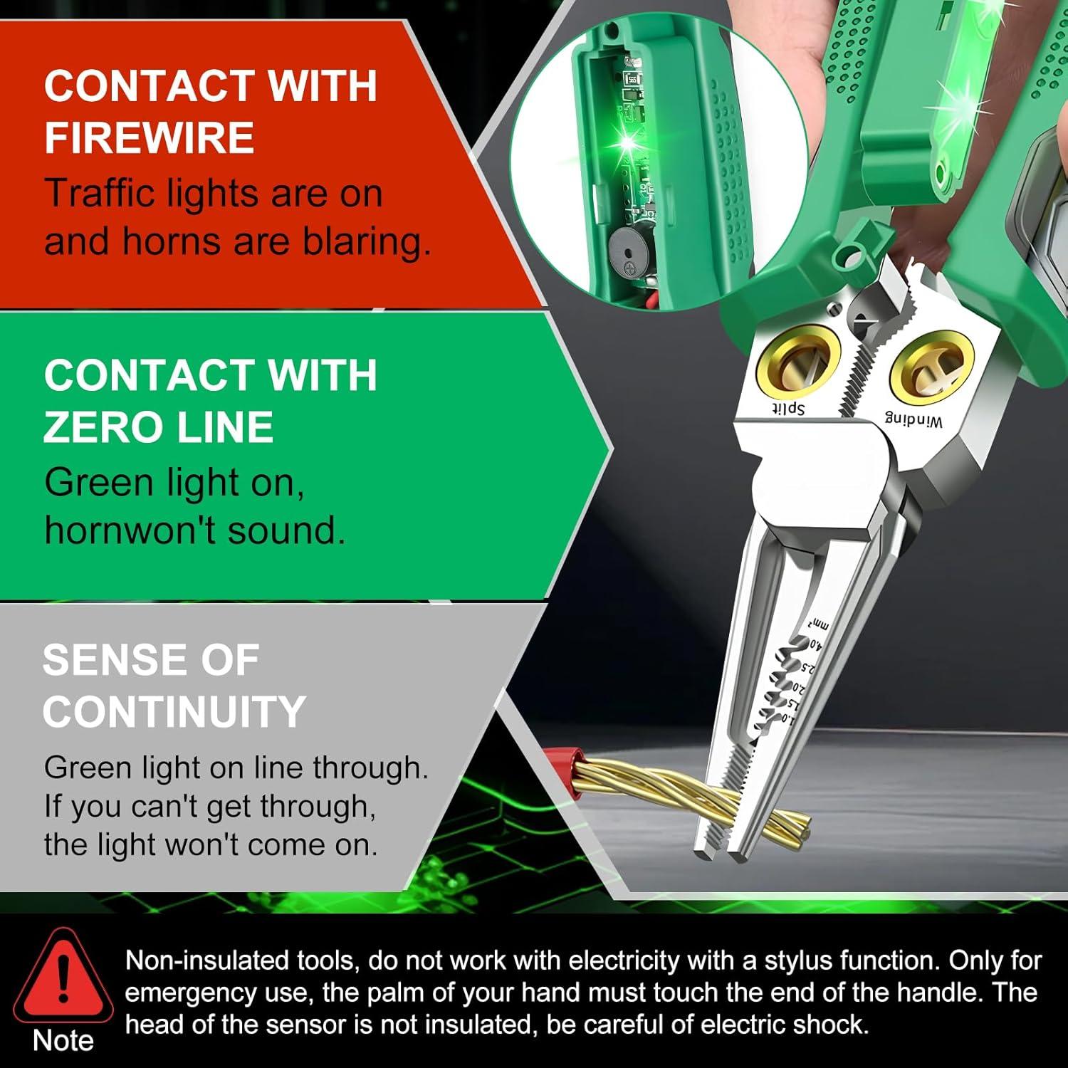 Alicates de Pelar Cables 8 en 1 Krilves con Probador de Voltaje