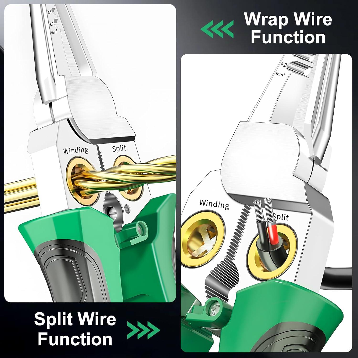 Alicates de Pelar Cables 8 en 1 Krilves con Probador de Voltaje