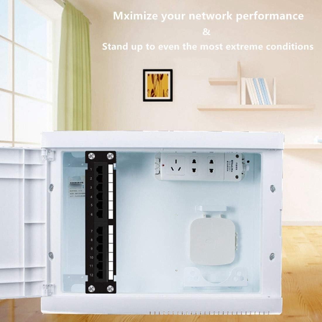 Panel de Parche Yankok 12 Puertos Cat5e UTP 10in Rack