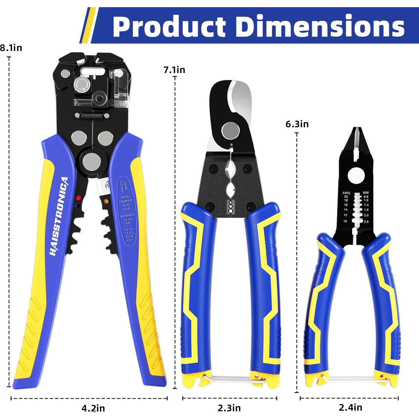 Juego de Herramientas Desforradoras de Cables haisstronica HS-1955, 0.5-6 mm²