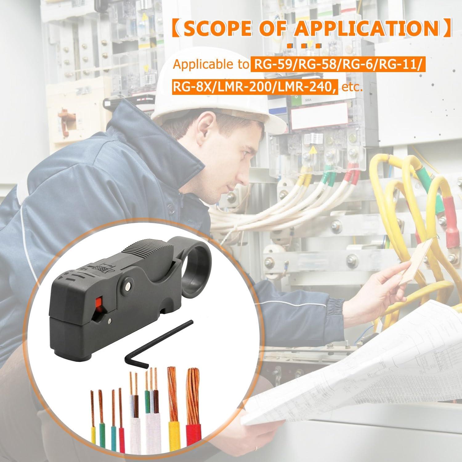 Herramienta Desforradora de Cable Coaxial HUAREW - Paquete de 2