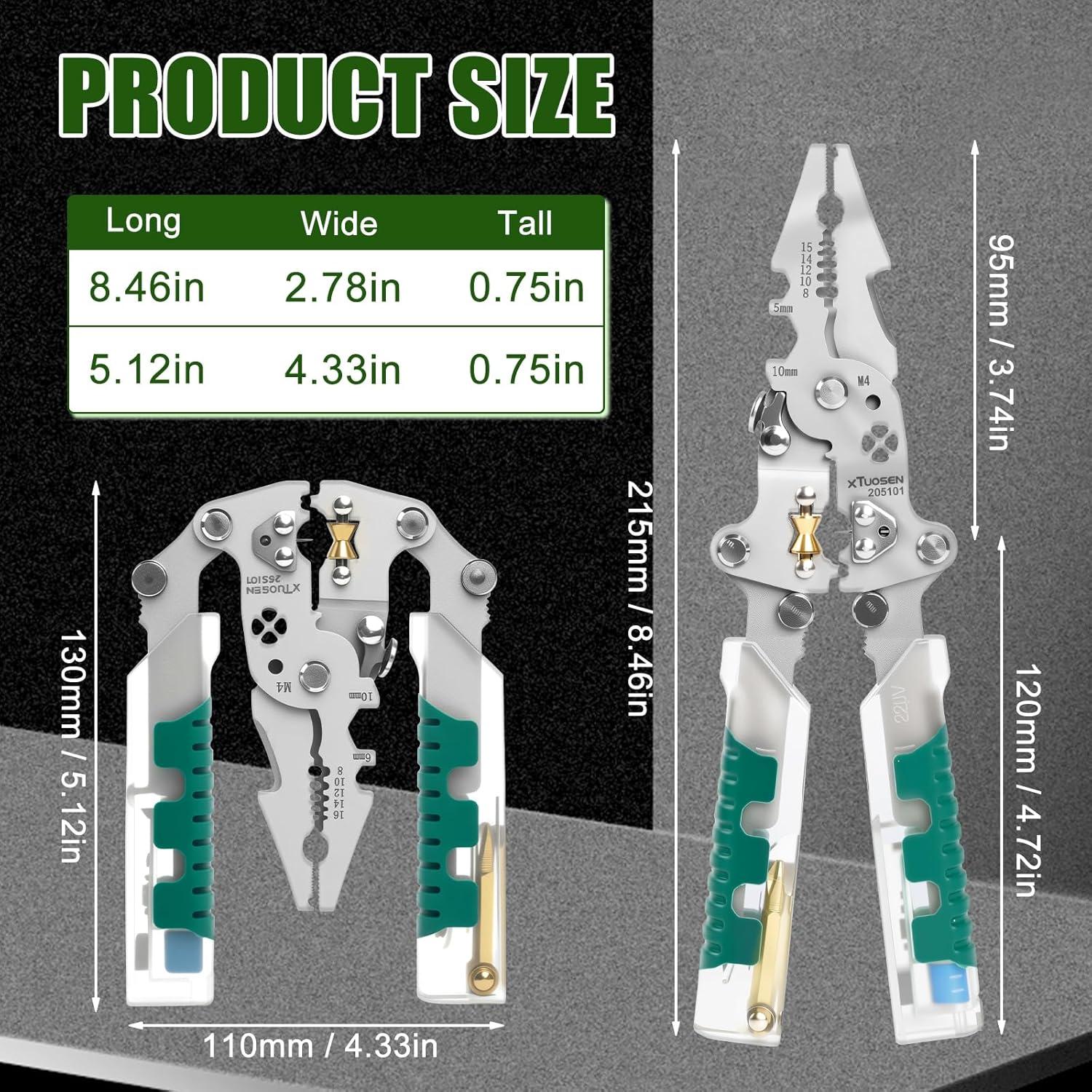 Alicates Eléctricos Tuvilo 18 en 1 con Detector de Voltaje