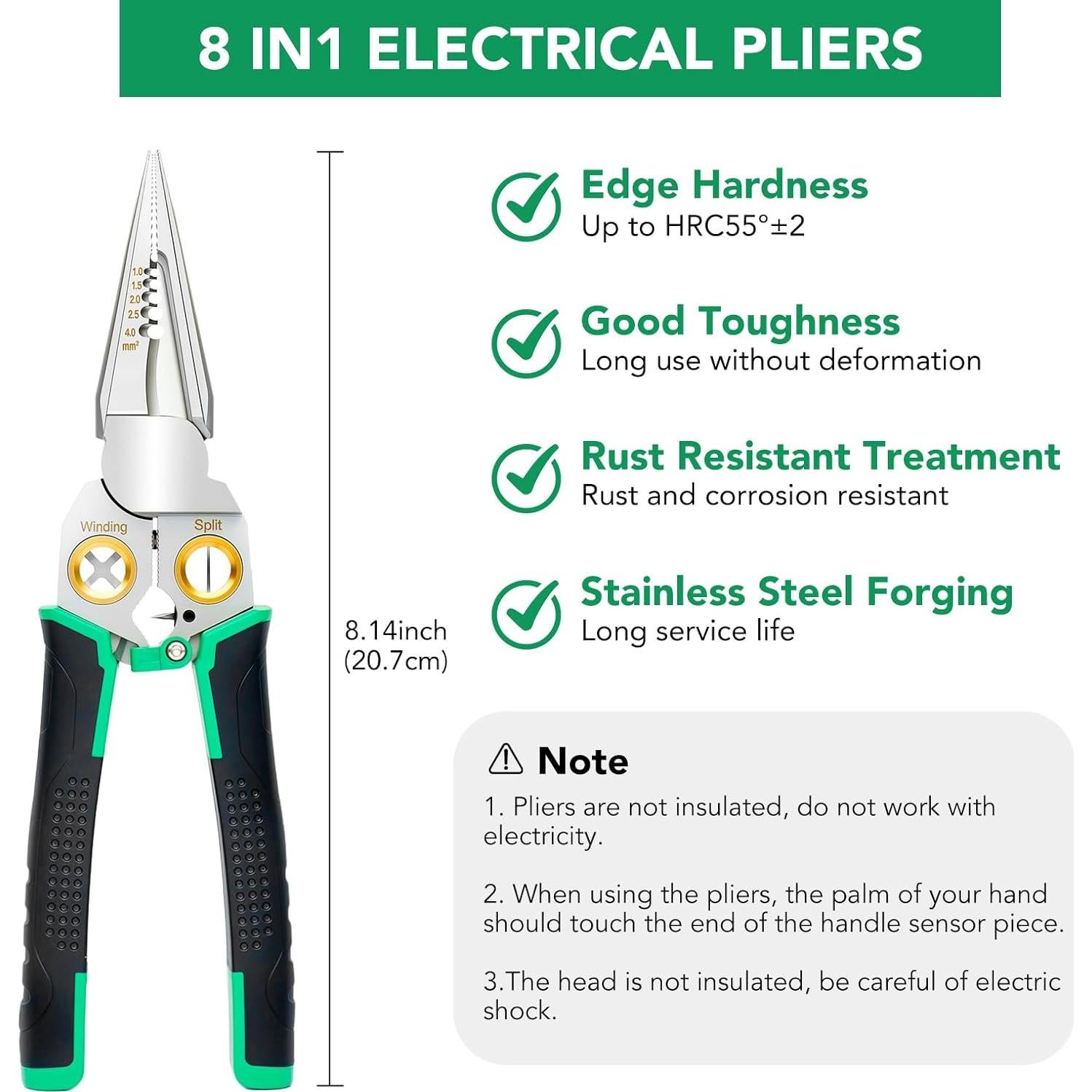 Destripador de Cables 8-en-1 DEKIEVALE Profesional Verde