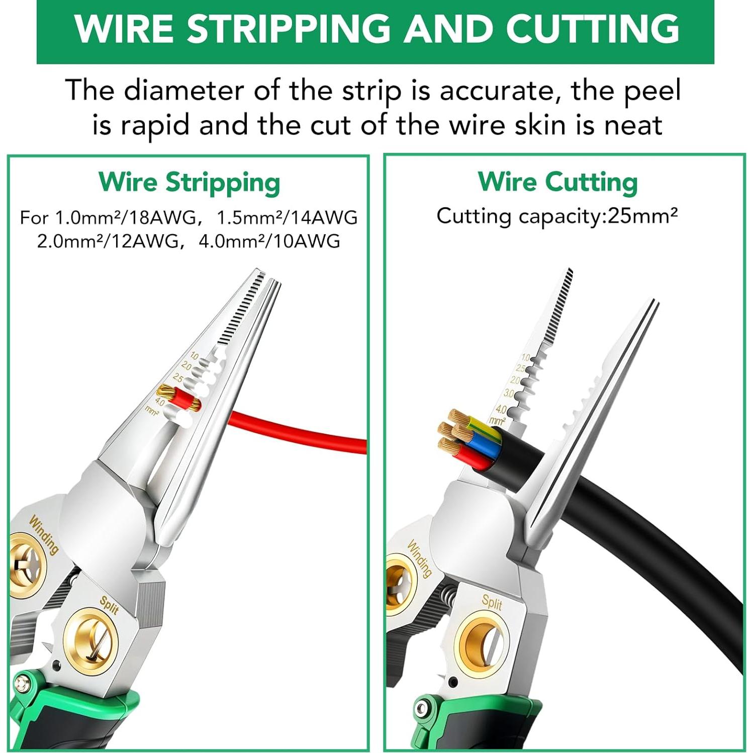 Destripador de Cables 8-en-1 DEKIEVALE Profesional Verde