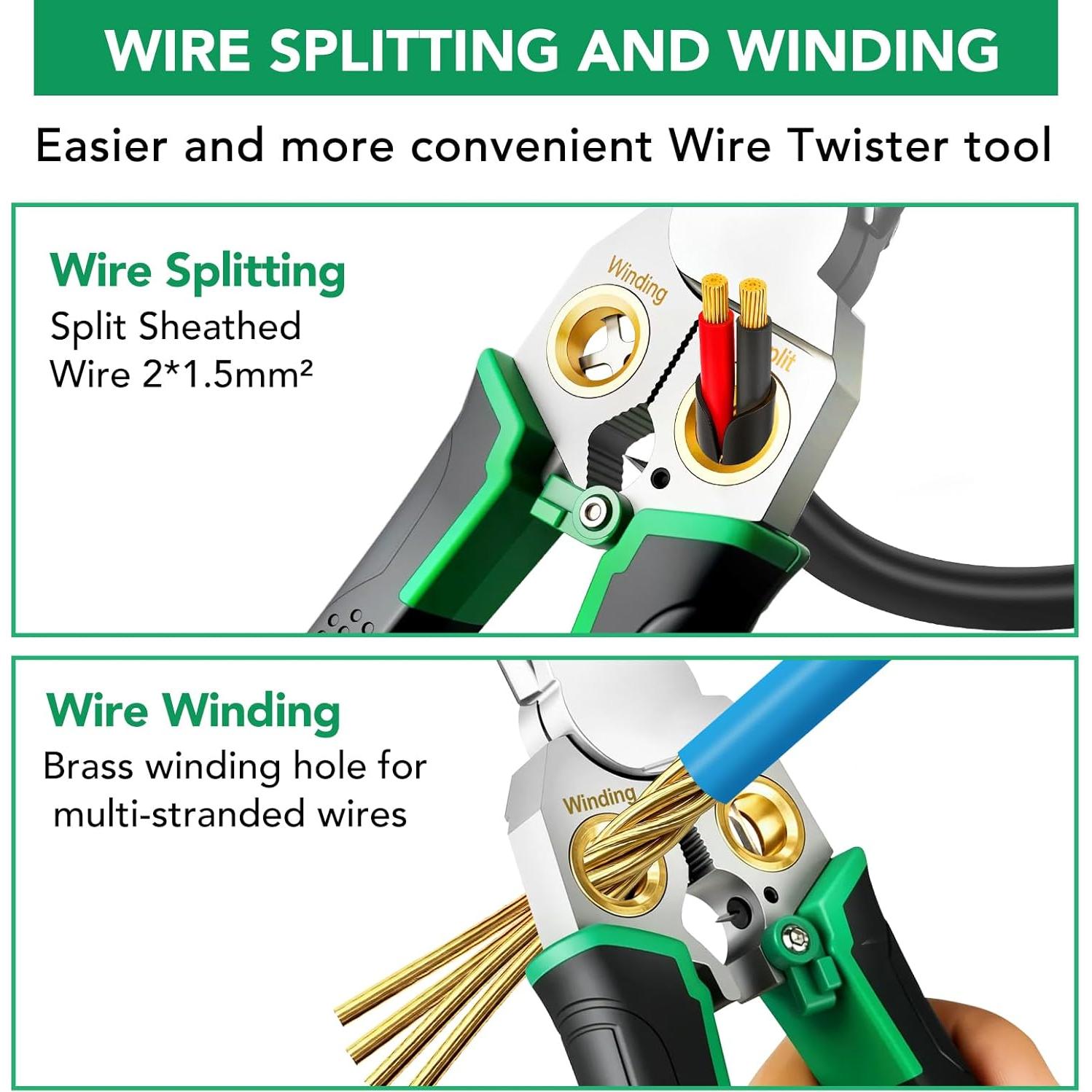 Destripador de Cables 8-en-1 DEKIEVALE Profesional Verde