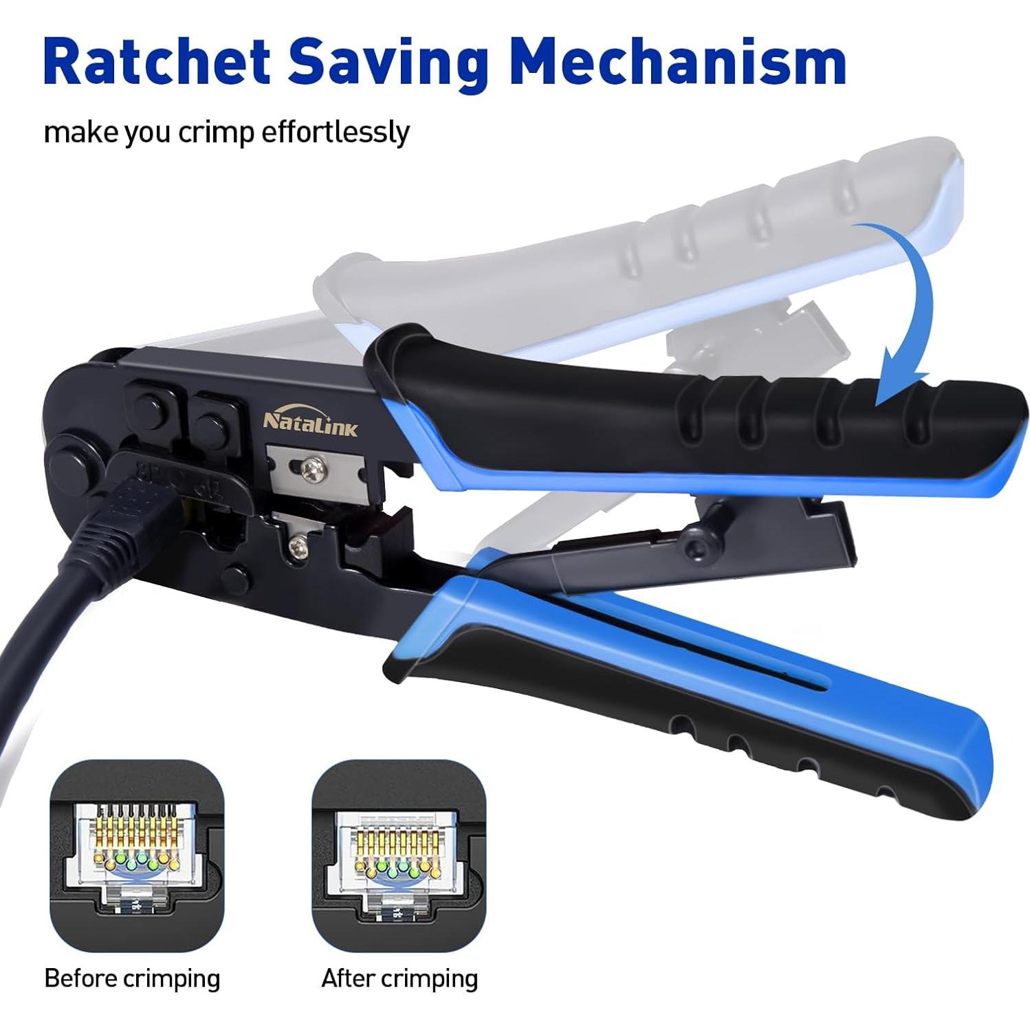 Kit de Crimpado RJ45 NataLink con 50 Conectores Cat 5E