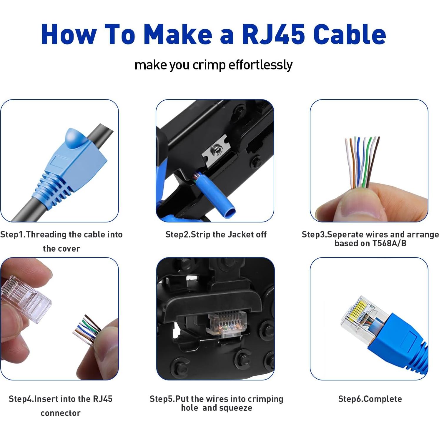 Kit de Crimpado RJ45 NataLink con 50 Conectores Cat 5E