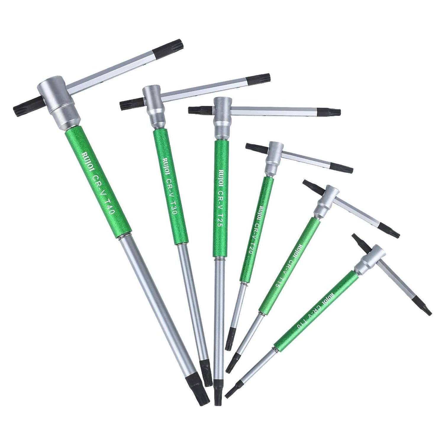 Juego de Llaves Allen Hexagonales RUJOI 6PCS con Mango T y L
