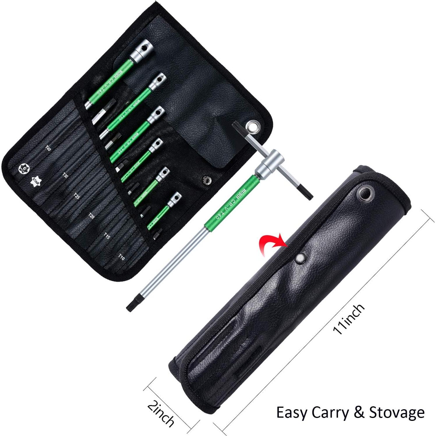 Juego de Llaves Allen Hexagonales RUJOI 6PCS con Mango T y L