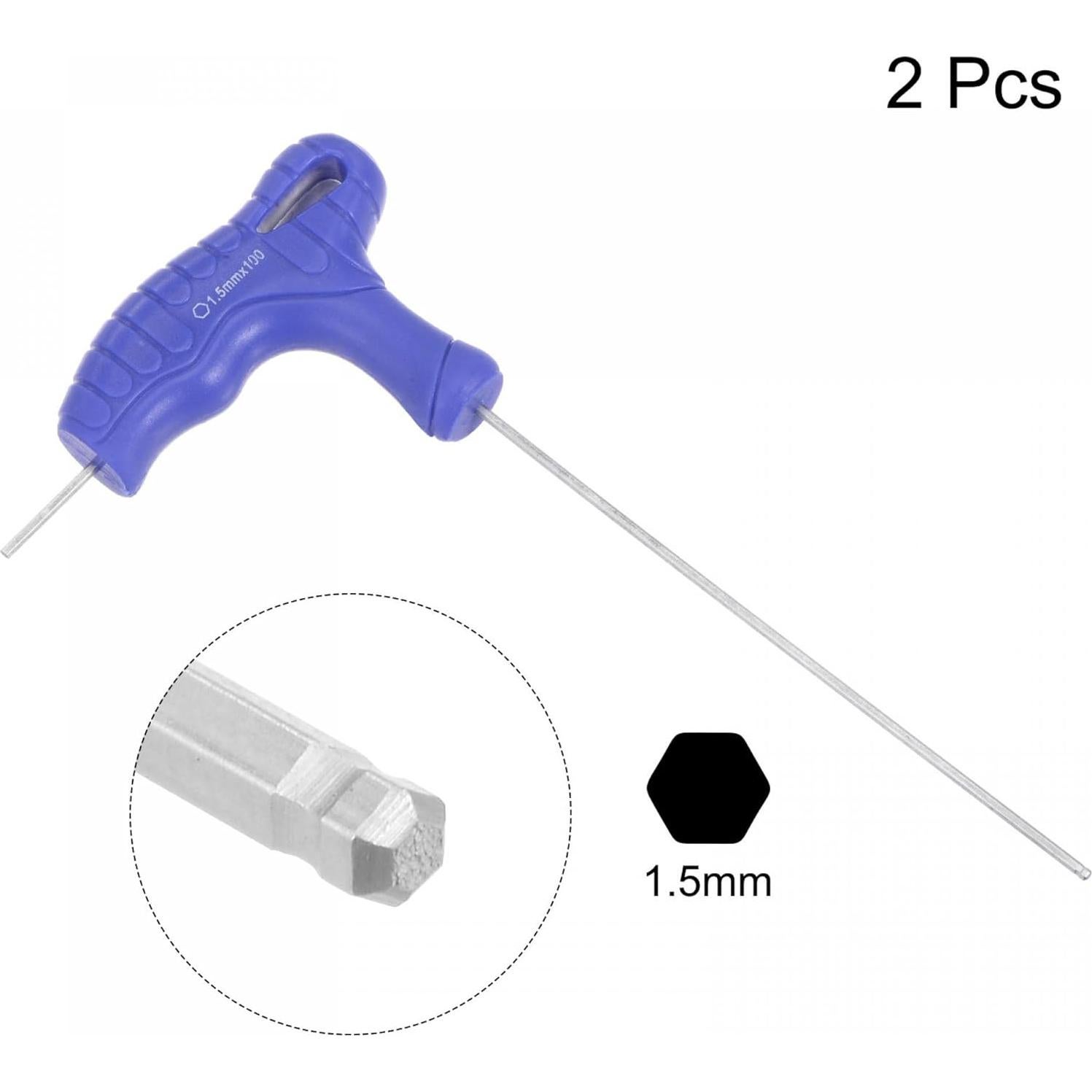 Llave Hexagonal en T uxcell 1.5mm Acero CR-V 2 Pcs