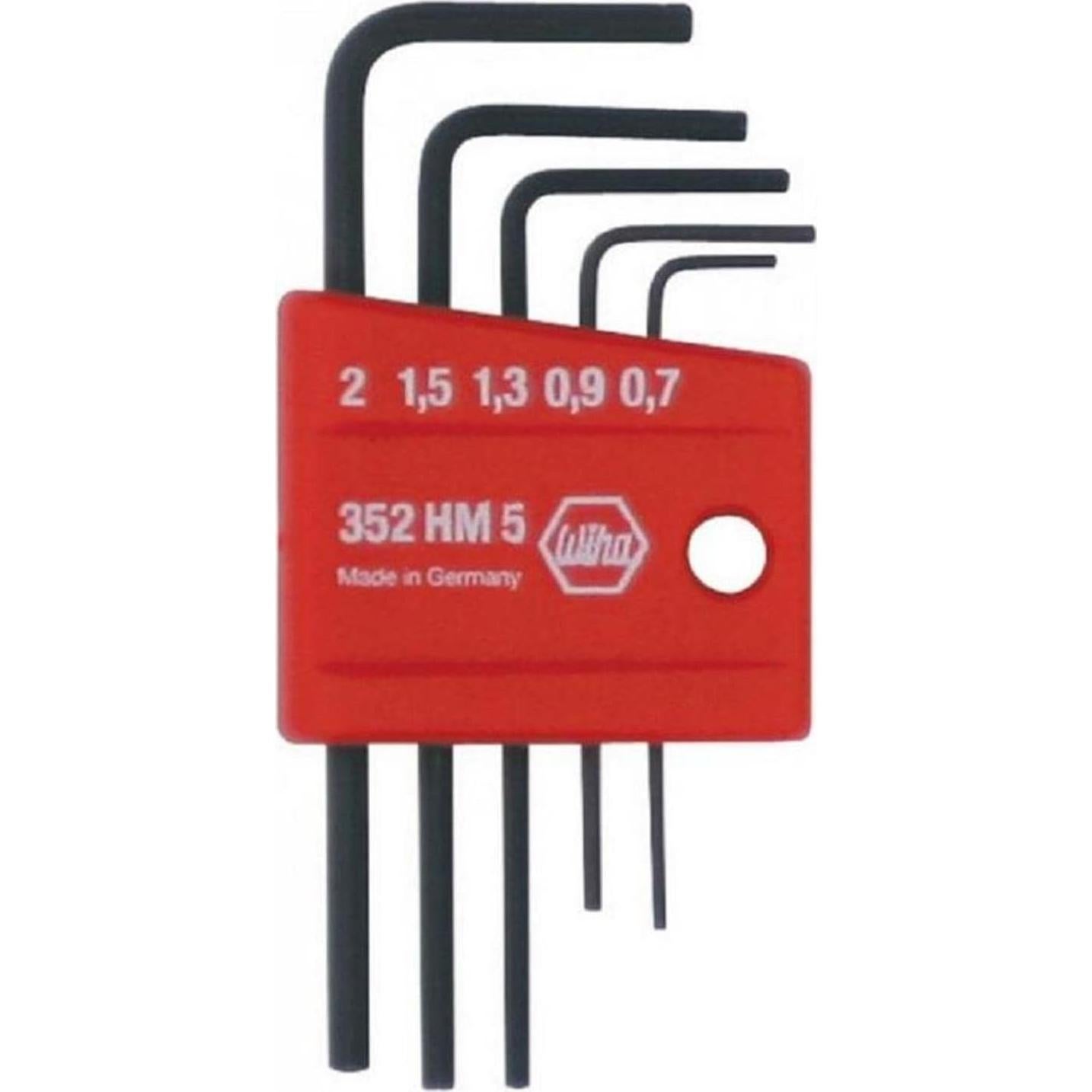 Juego de Llaves Hexagonales Cortas Wiha 35392 - 5 Piezas Métricas