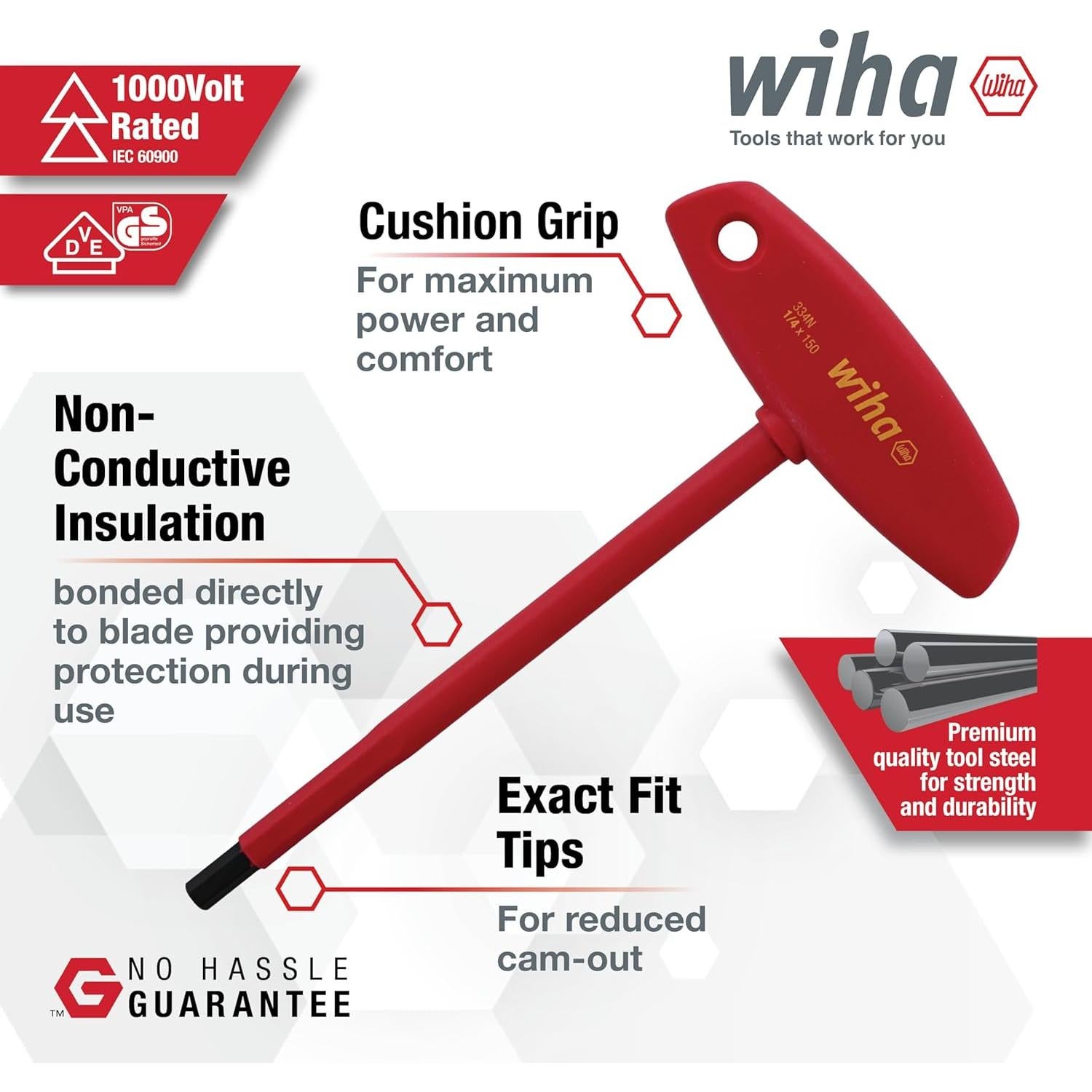 Juego de Llaves Hexagonales Aisladas Wiha 33478 5 Piezas 4-10mm