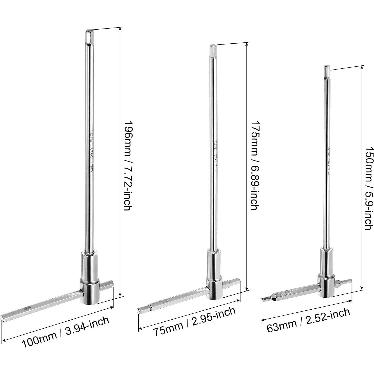 Llave Hexagonal Deslizante uxcell 3mm 4mm 5mm Acero CR-V
