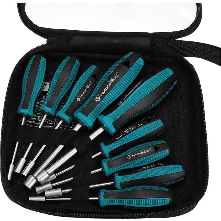 Juego de Llaves de Vaso 9 Piezas Meichoon Hexagonal 3-8mm