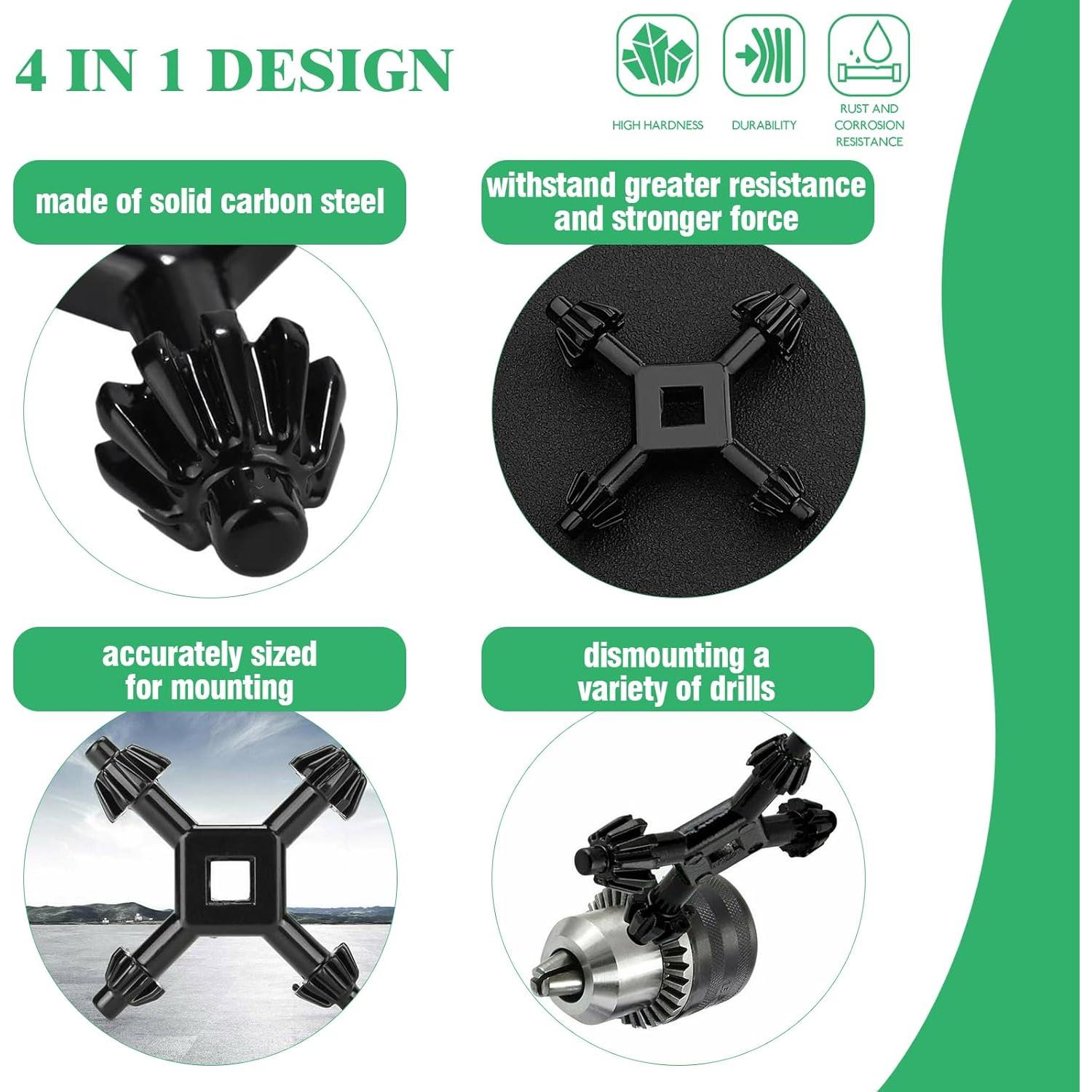 Juego de Brocas Sin Llave 10 Piezas Yauhar Adaptadores 6.35mm