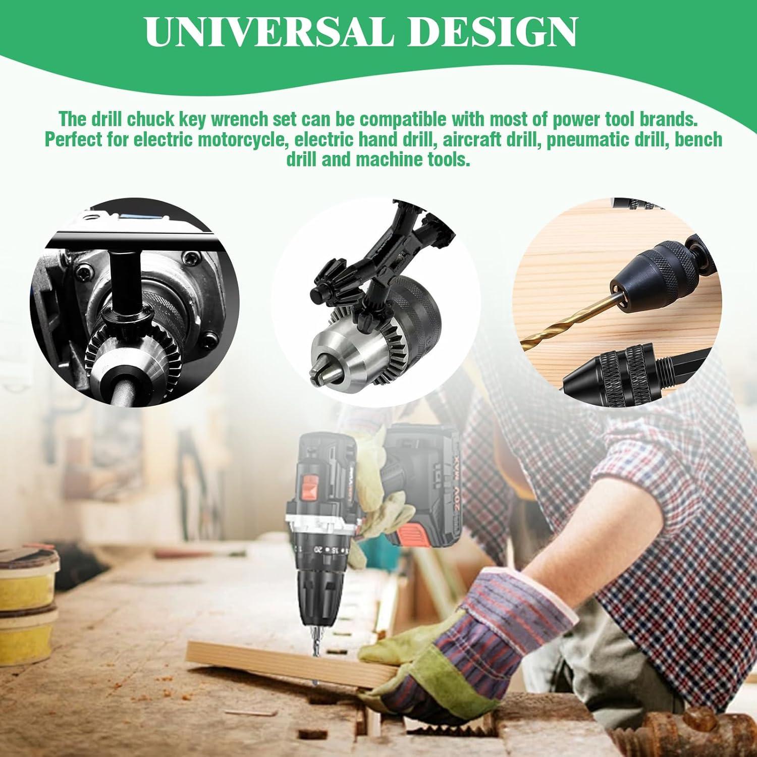 Juego de Brocas Sin Llave 10 Piezas Yauhar Adaptadores 6.35mm