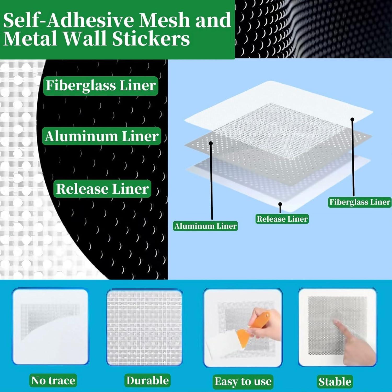 Kit de Reparación de Paneles de Yeso Rocoto 14 Parches 10x10 cm