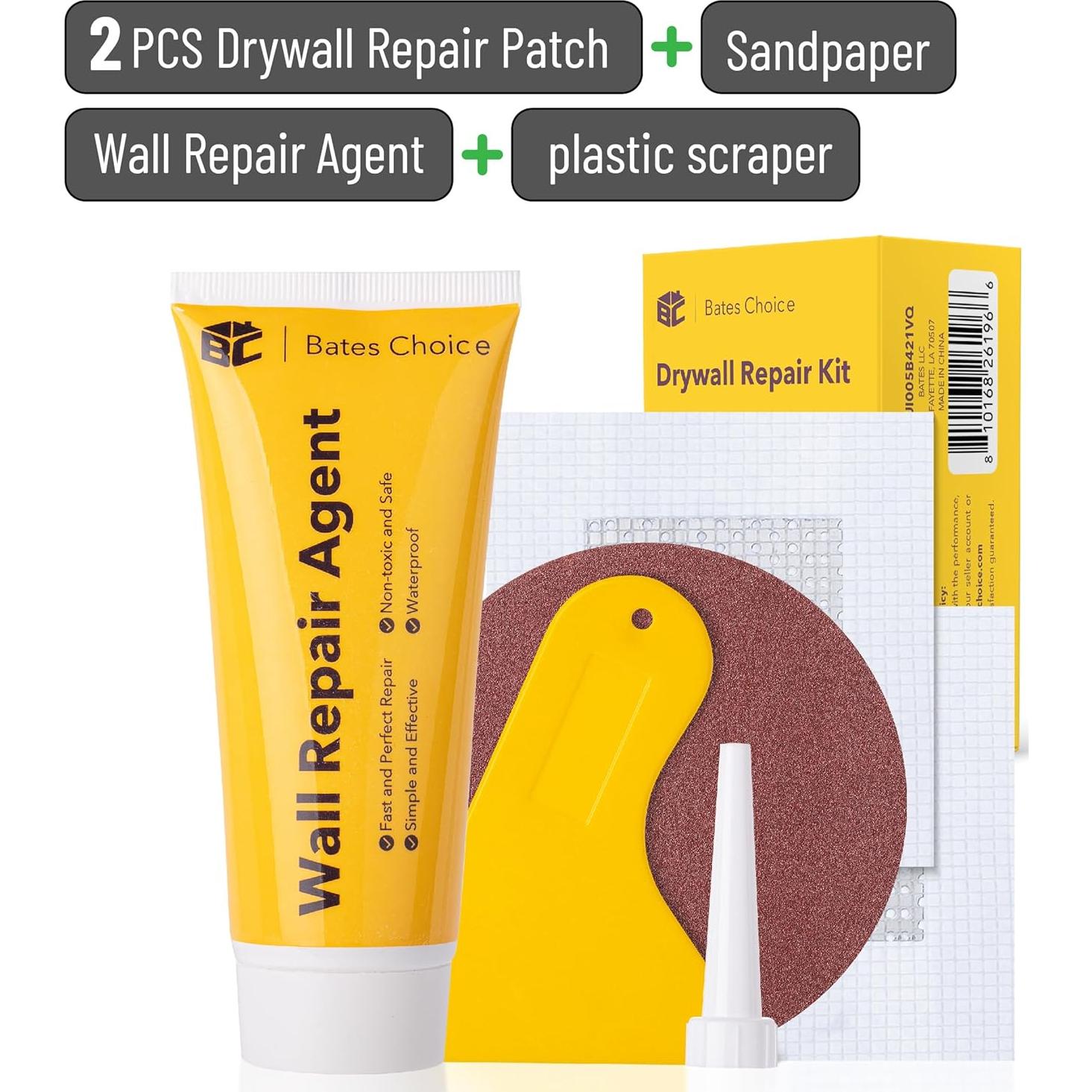 Kit de Reparación de Paneles de Yeso Bates 120g - 6 Herramientas