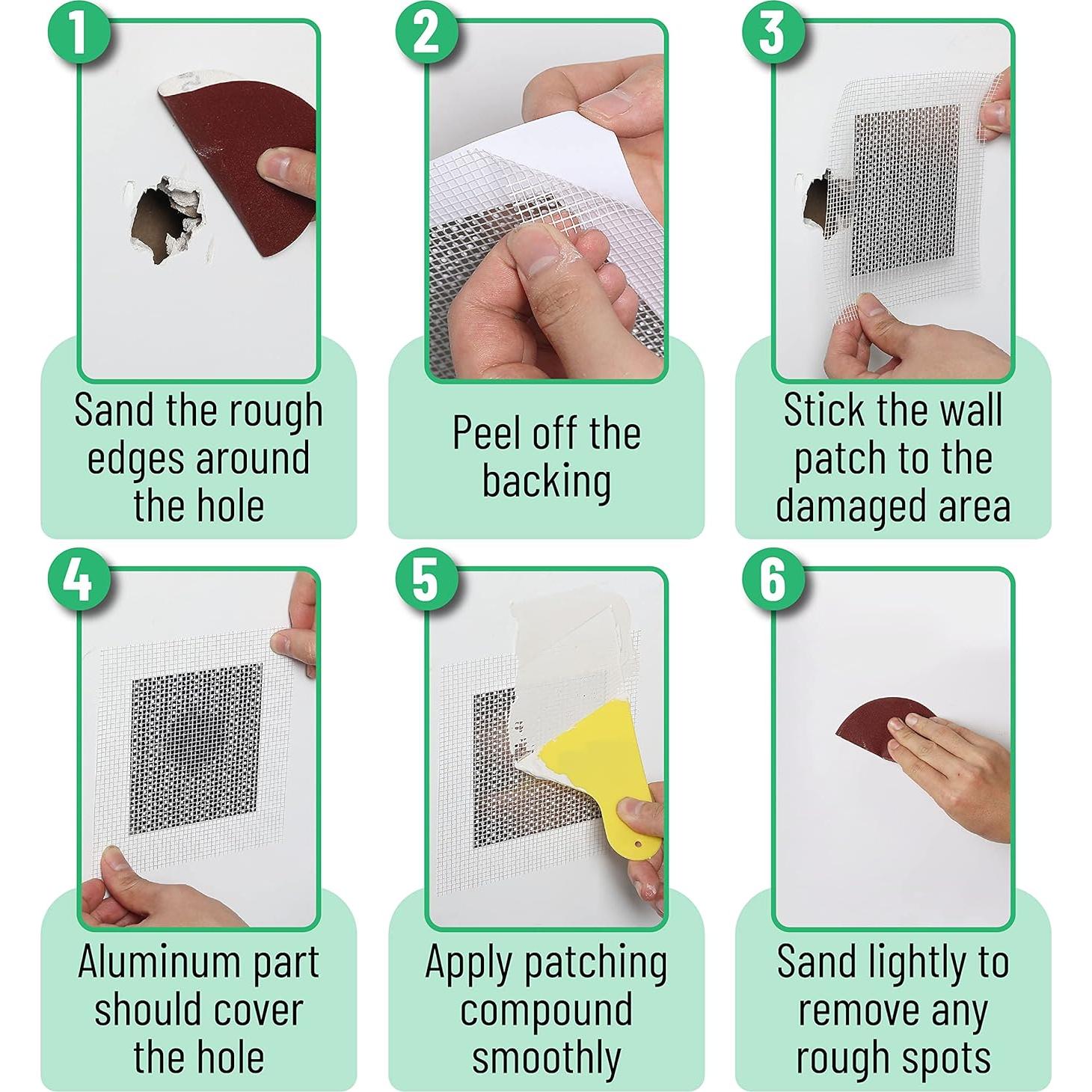 Kit de Reparación de Paneles de Yeso Bates 120g - 6 Herramientas