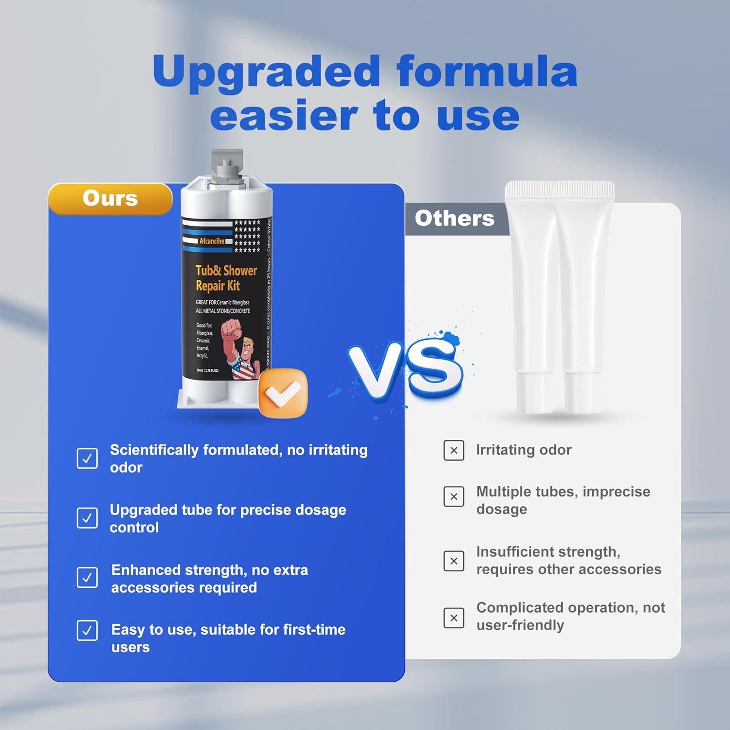 Kit de Reparación de Baños Afcancihe 108g - Fibra de Vidrio y Cerámica