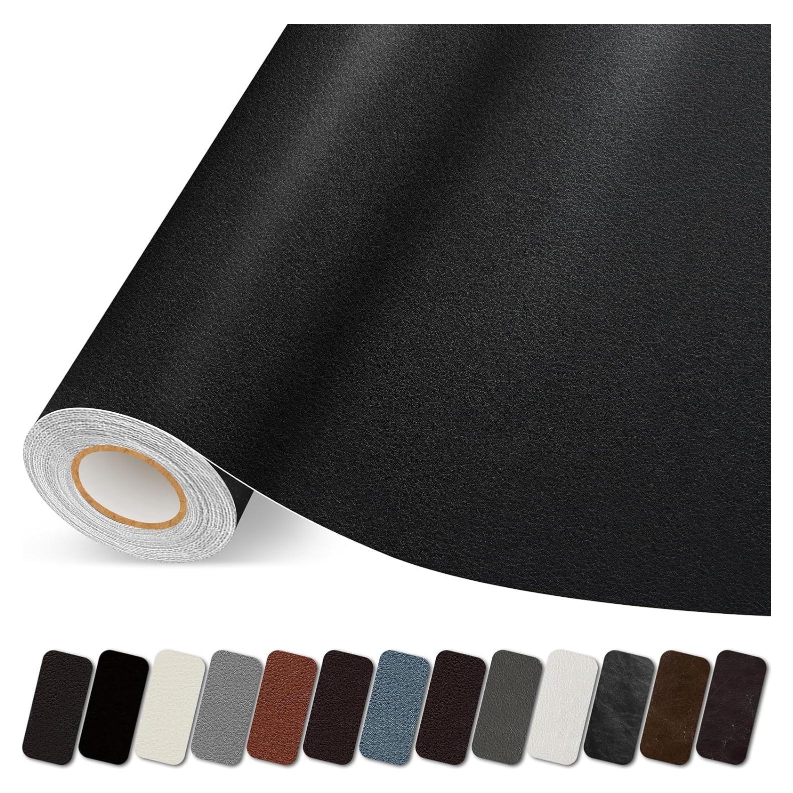 Parche de Reparación de Cuero Lifenion 43x200 cm Negro Autoadhesivo