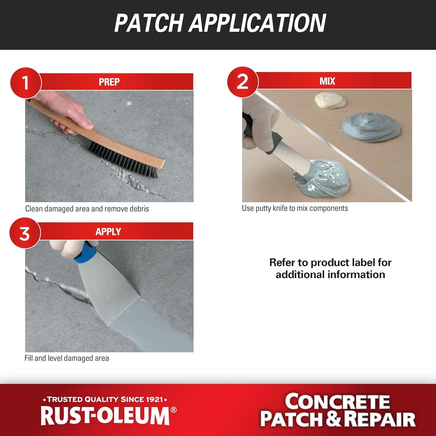 Parche y Reparación de Concreto Rust-Oleum 301012 24 oz Gris