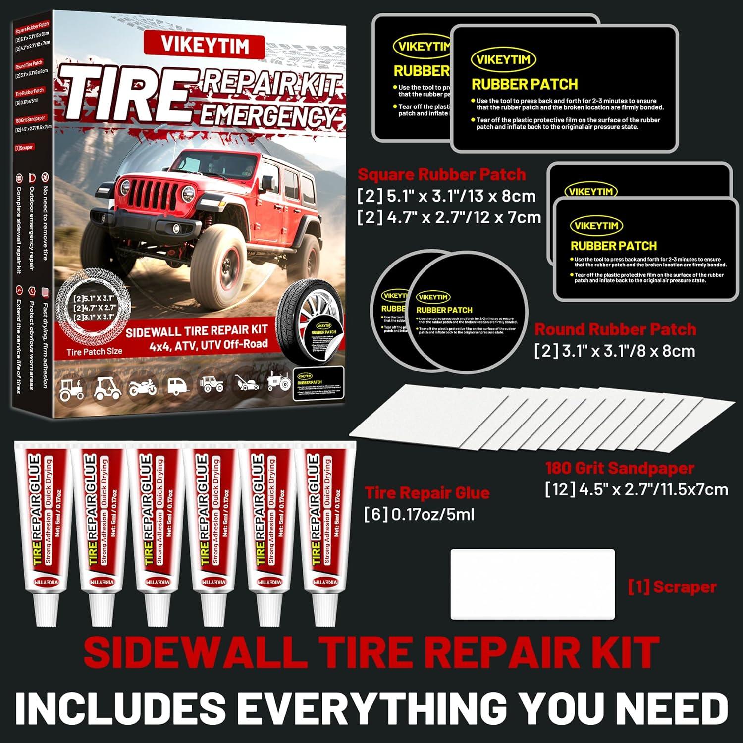 Kit de Reparación de Neumáticos Lateral VIKEYTIM STRK006-1