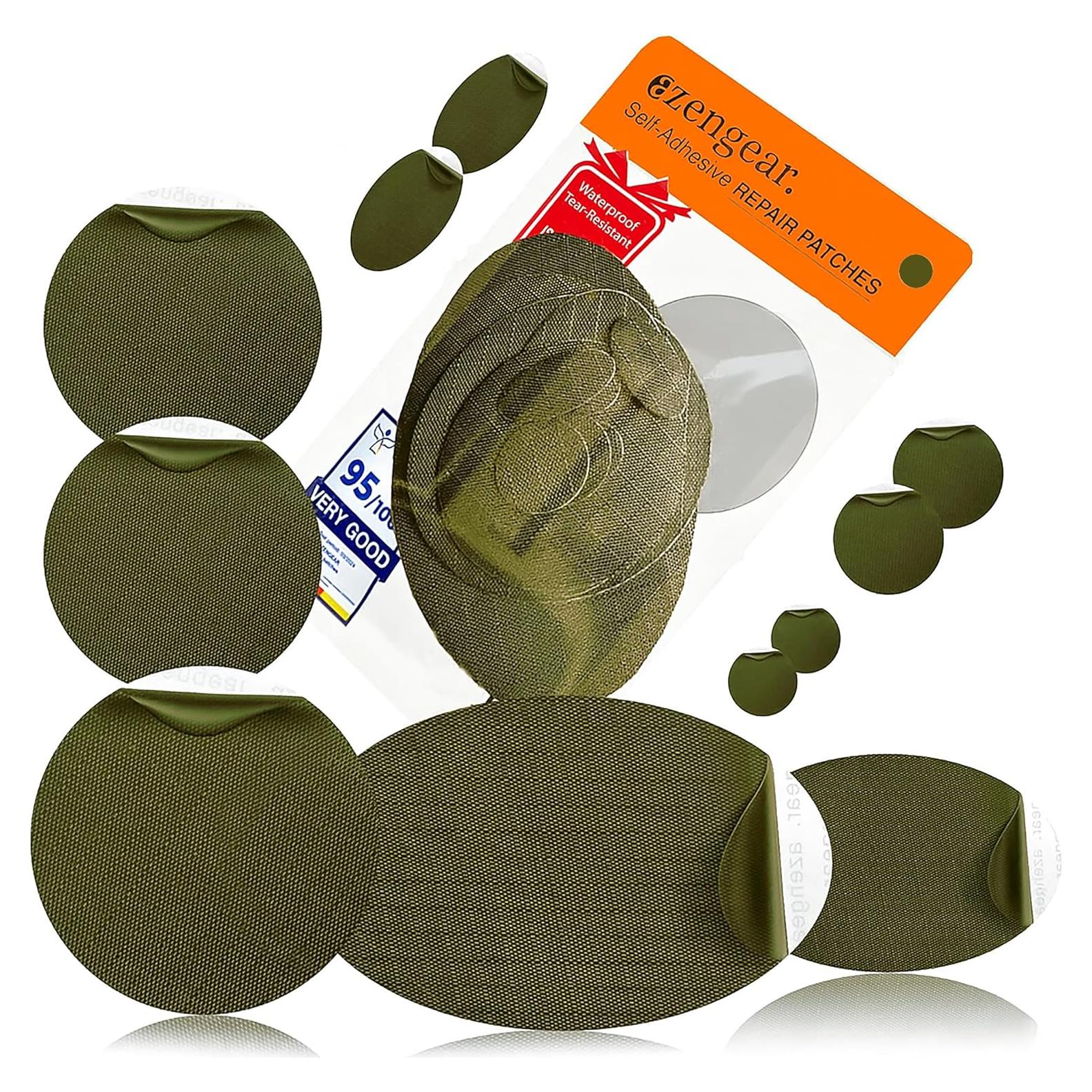 Parches de Reparación Autoadhesivos aZengear 11 Piezas Verde Oliva
