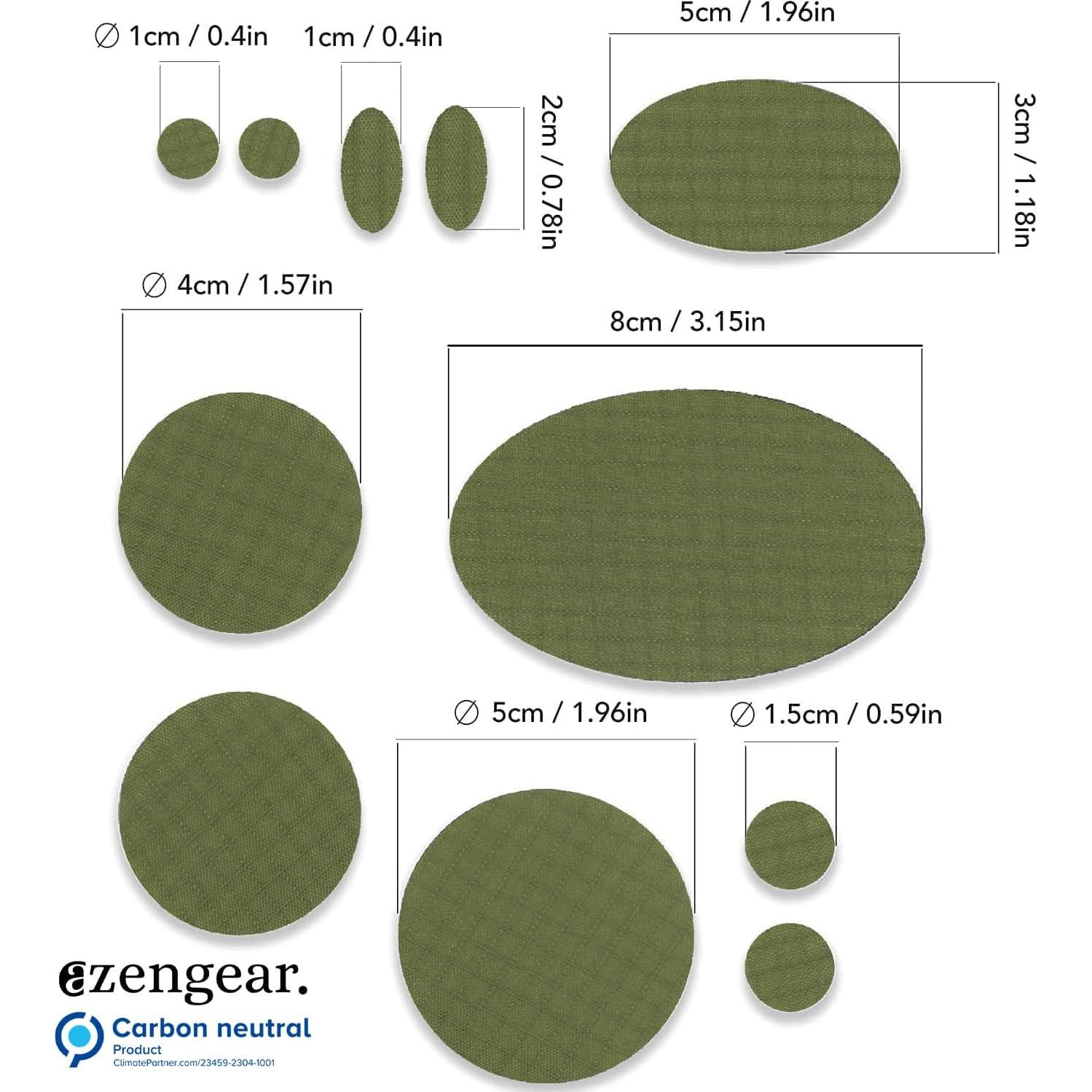 Parches de Reparación Autoadhesivos aZengear 11 Piezas Verde Oliva