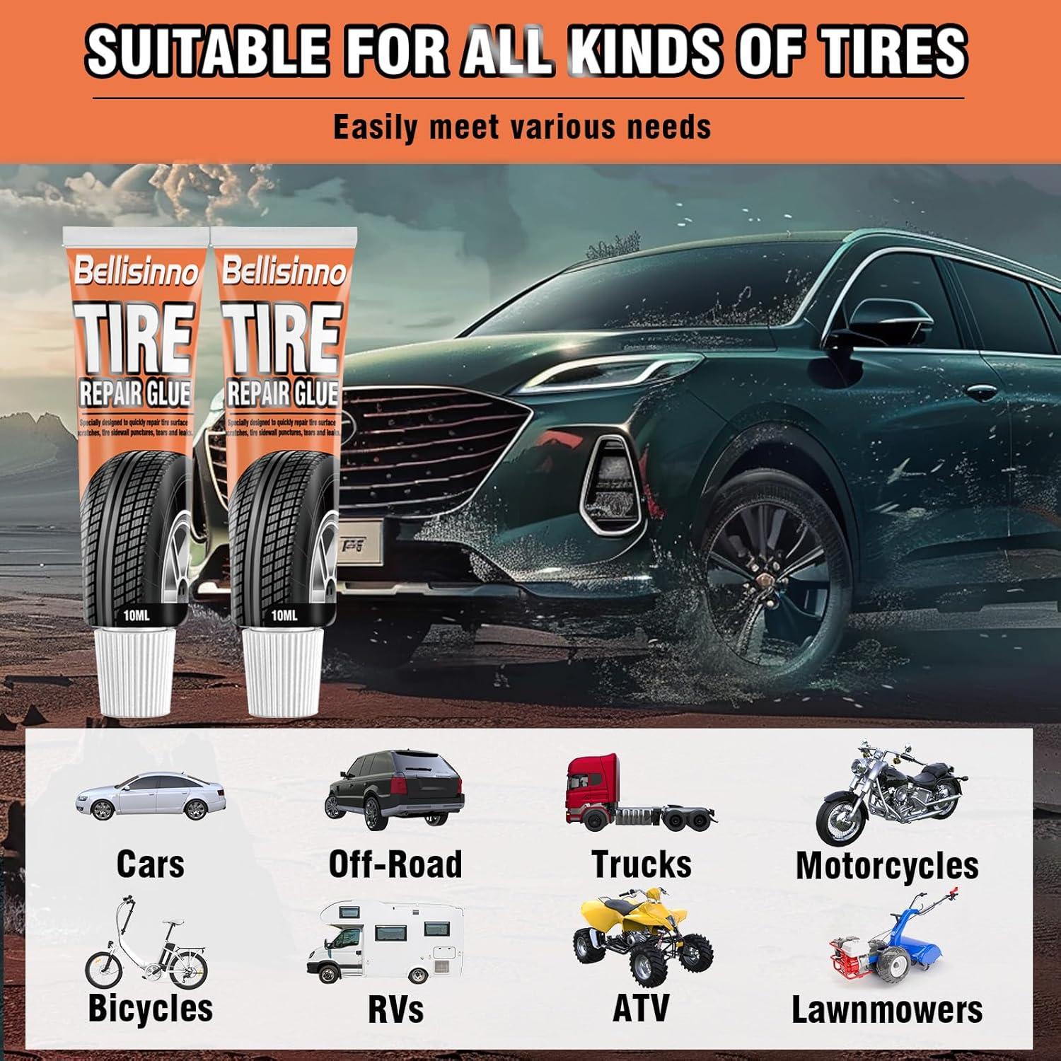 Pegamento para Reparación de Neumáticos Bellisinno 10ml x2