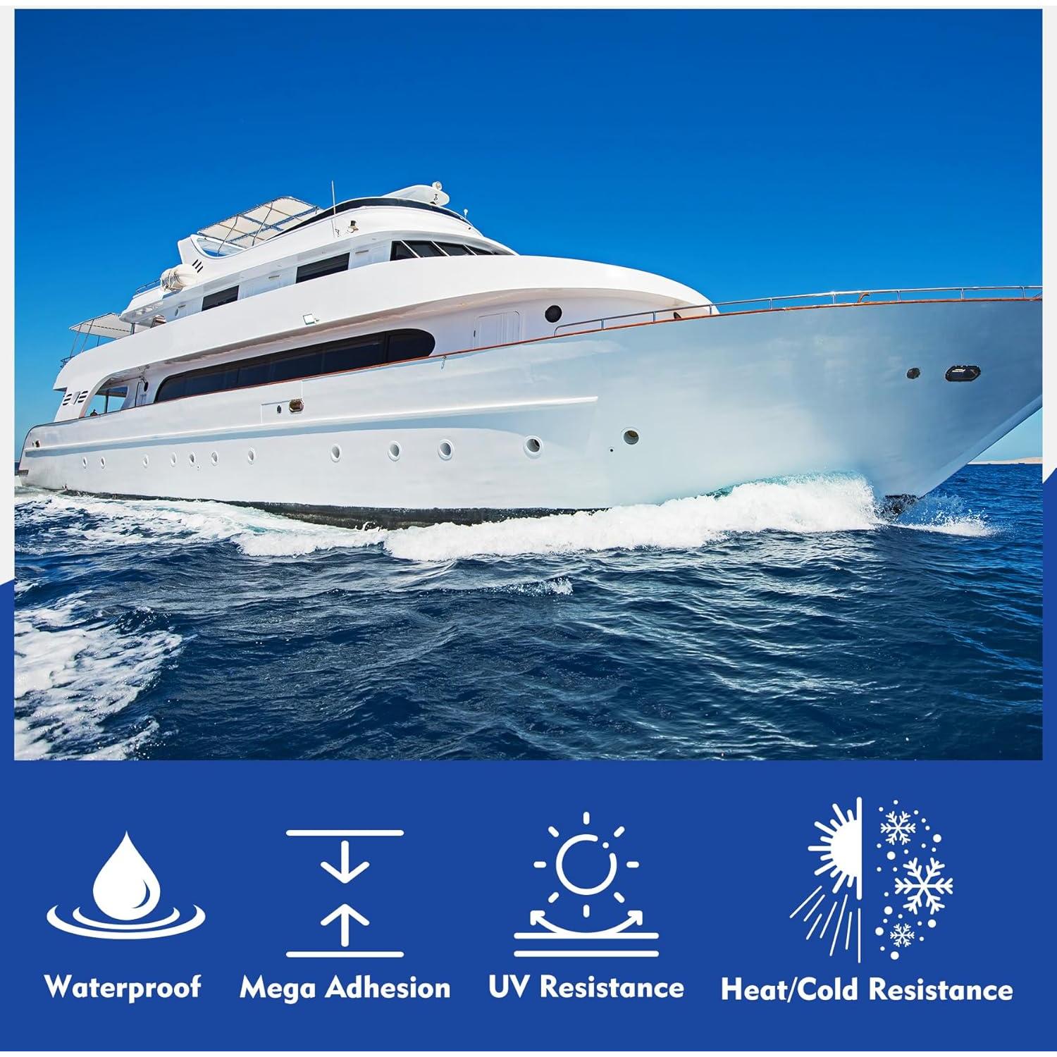 Kit de Reparación de Barcos YumCraft Y62 100g Fibra de Vidrio Blanco