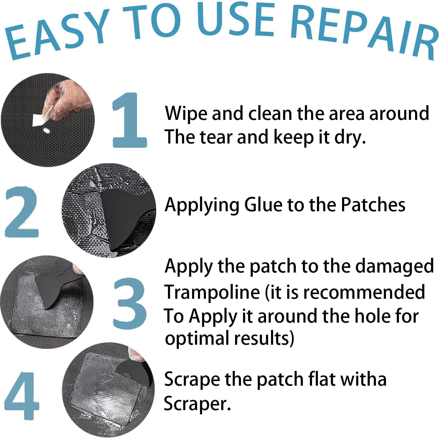 Kit de Reparación de Trampolín TIUSUTA - 6 Parches Autoadhesivos