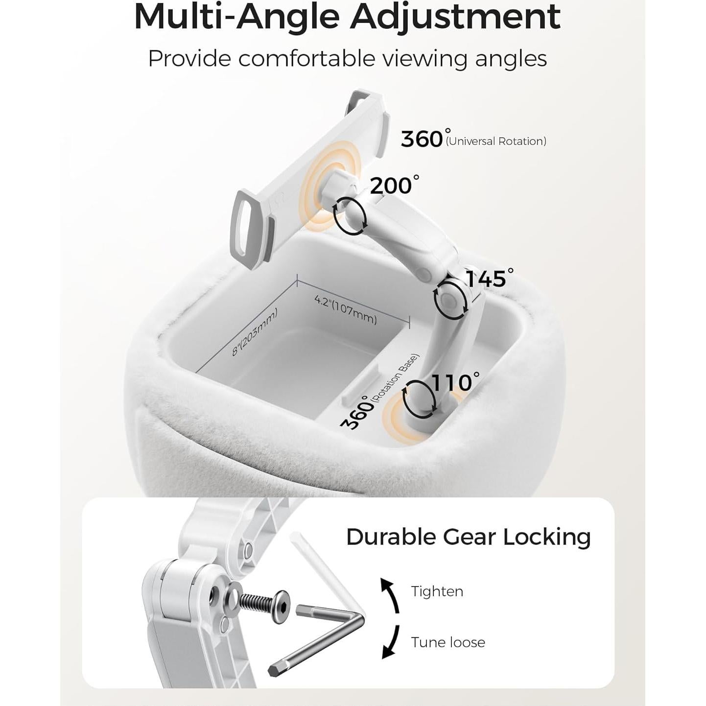 Soporte de Almohada LULULOOK para Tabletas 4.7-14.6" Blanco