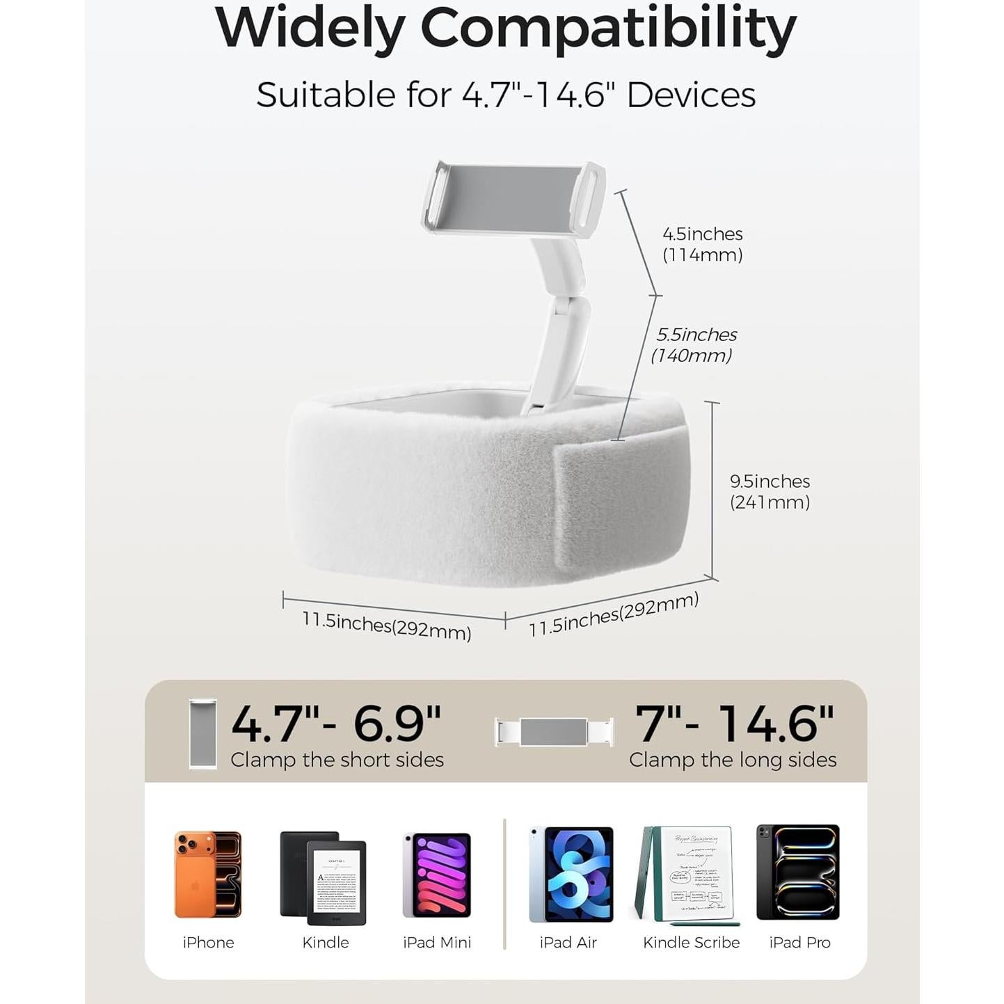 Soporte de Almohada LULULOOK para Tabletas 4.7-14.6" Blanco