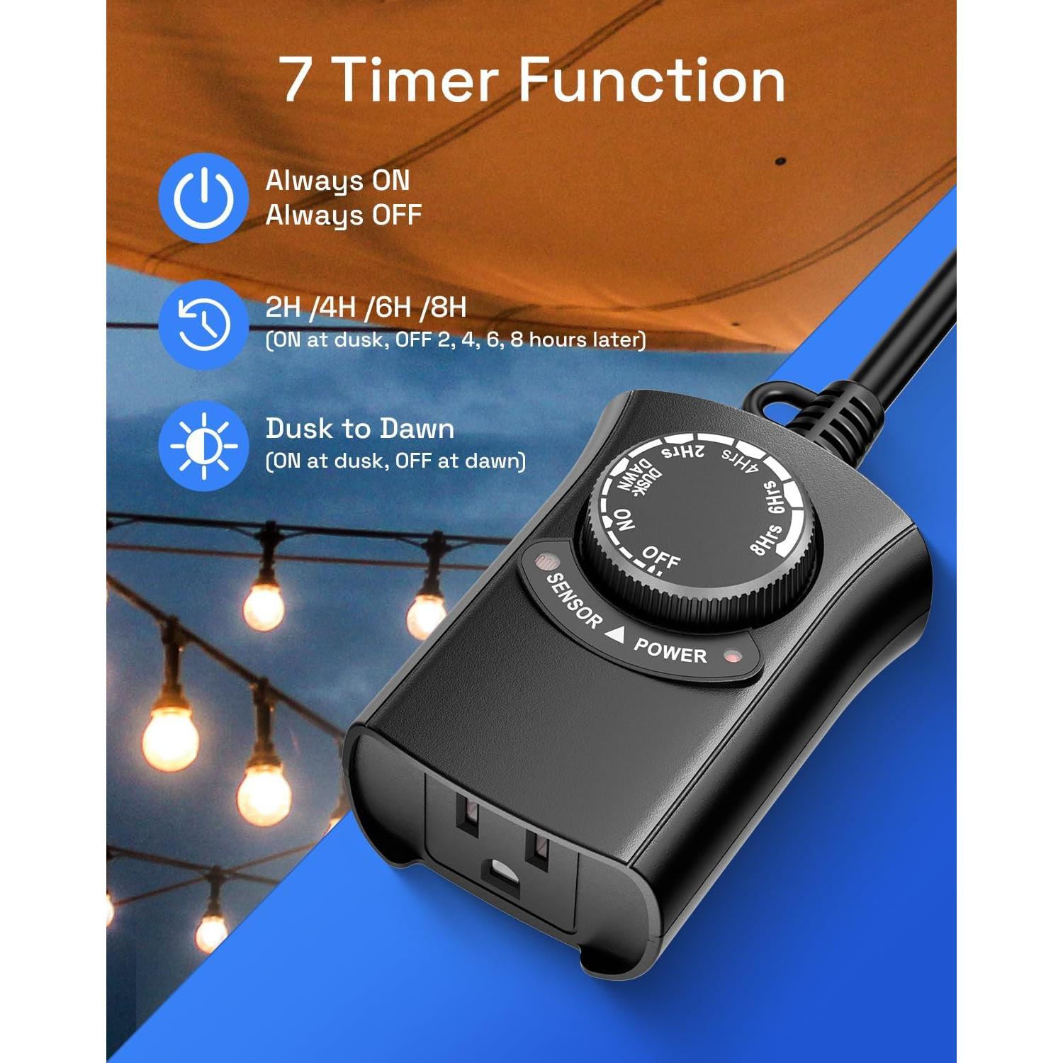 Temporizador de Luz Exterior HBN con Control Remoto 1 Salida