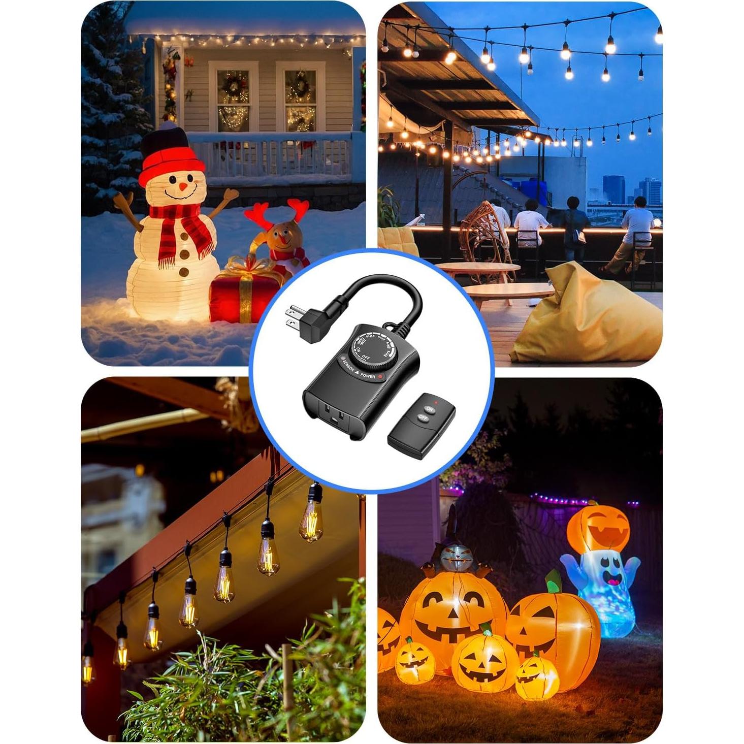 Temporizador de Luz Exterior HBN con Control Remoto 1 Salida